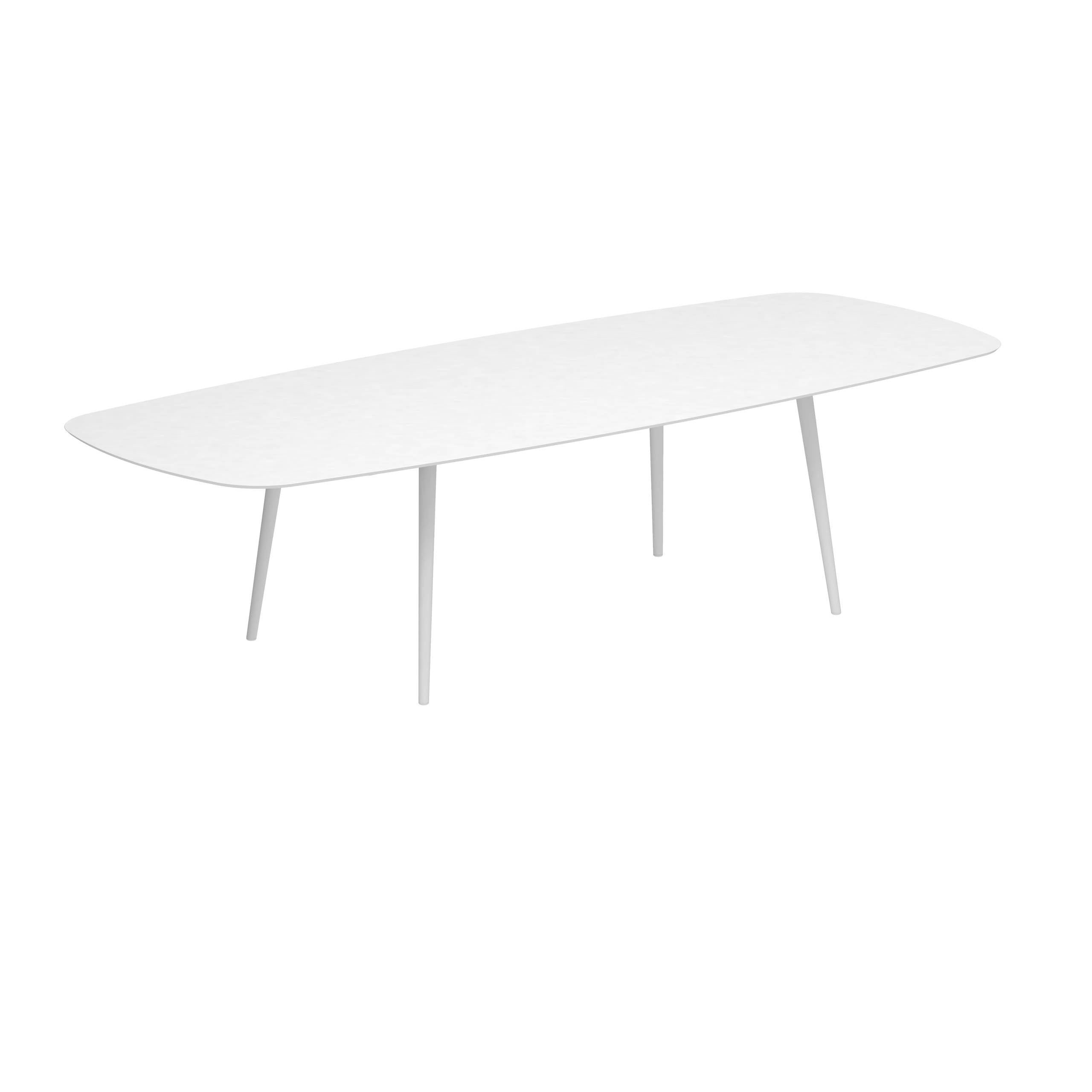 Styletto Standard Dining Table 300x120cm Alu Legs White Ceramic Top White