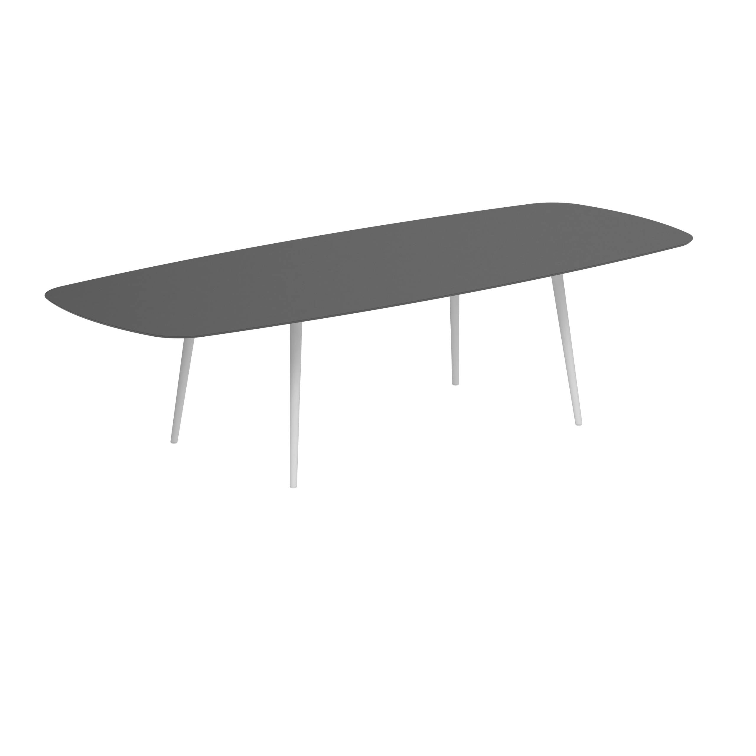 Styletto Standard Dining Table 300x120cm Alu Legs White Ceramic Top Black