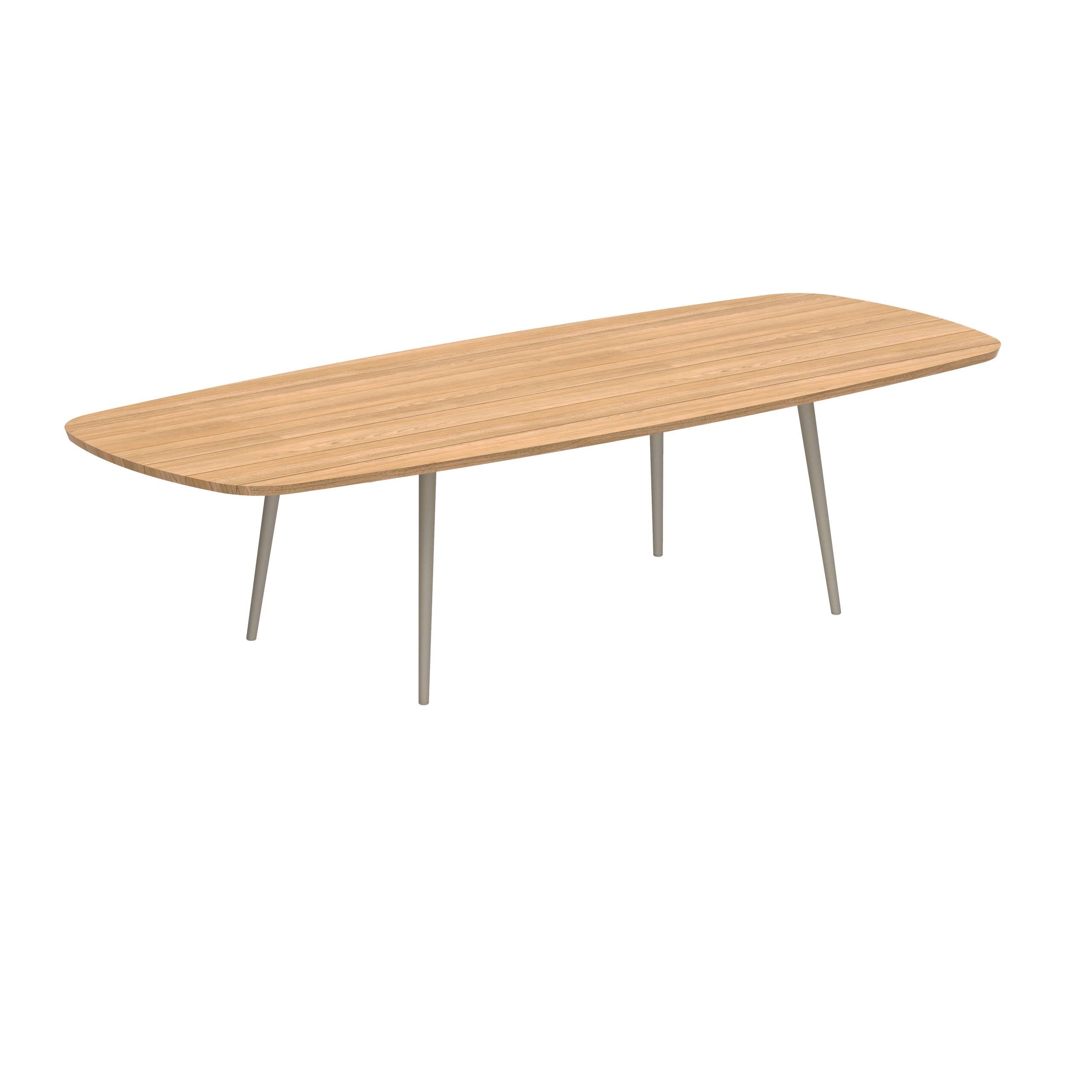 Styletto Standard Dining Table 300x120cm Alu Legs Sand Teak Top