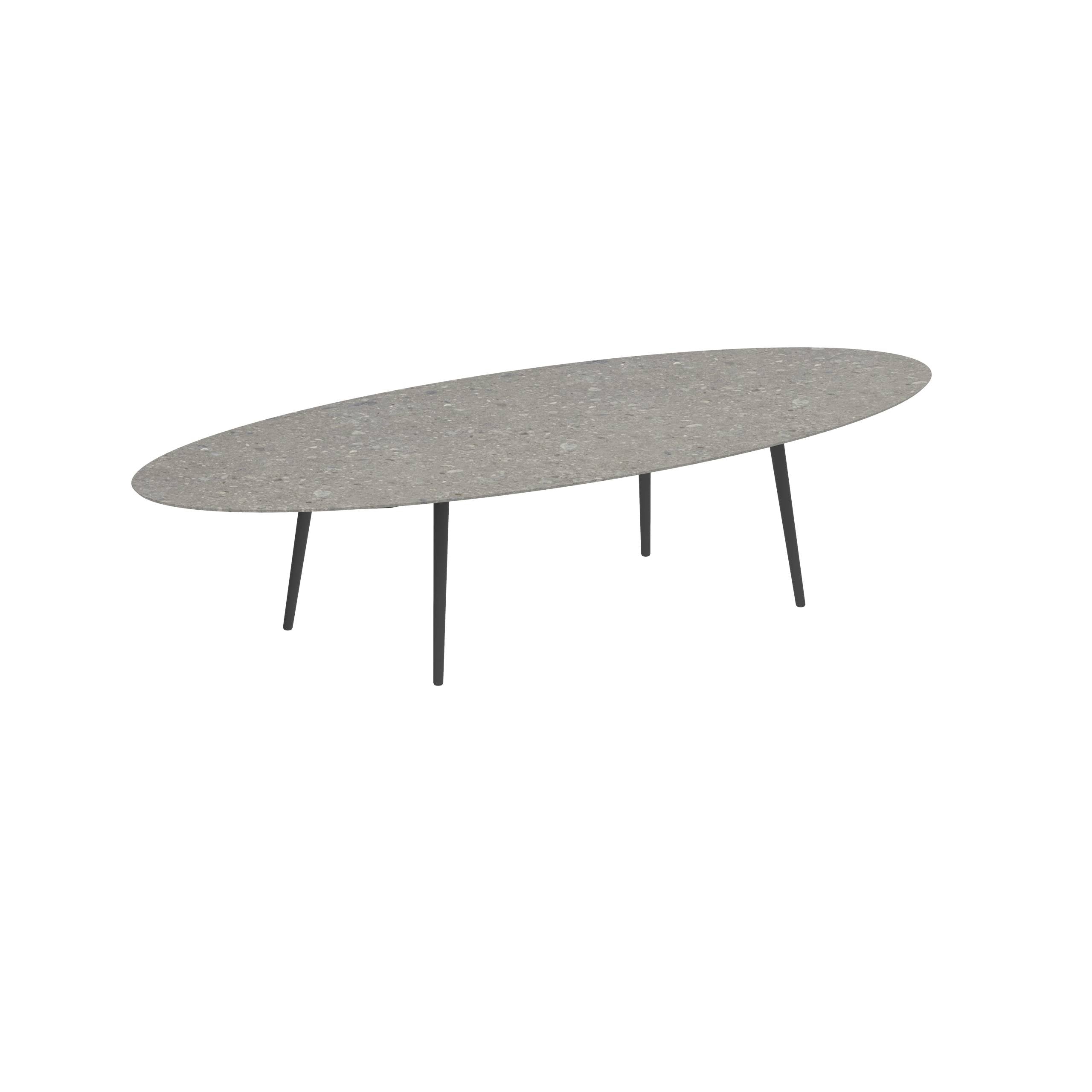 Styletto Low Dining Table 320x140cm Alu Legs Anthracite Ceramic Top Ceppo Dolomitica