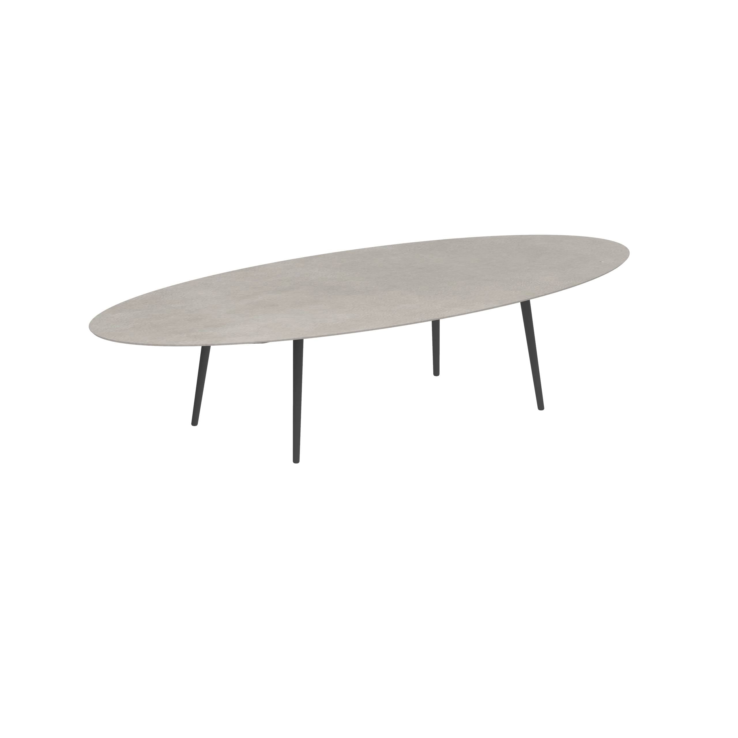 Styletto Low Dining Table 320x140cm Alu Legs Anthracite Ceramic Top Cemento Luminoso