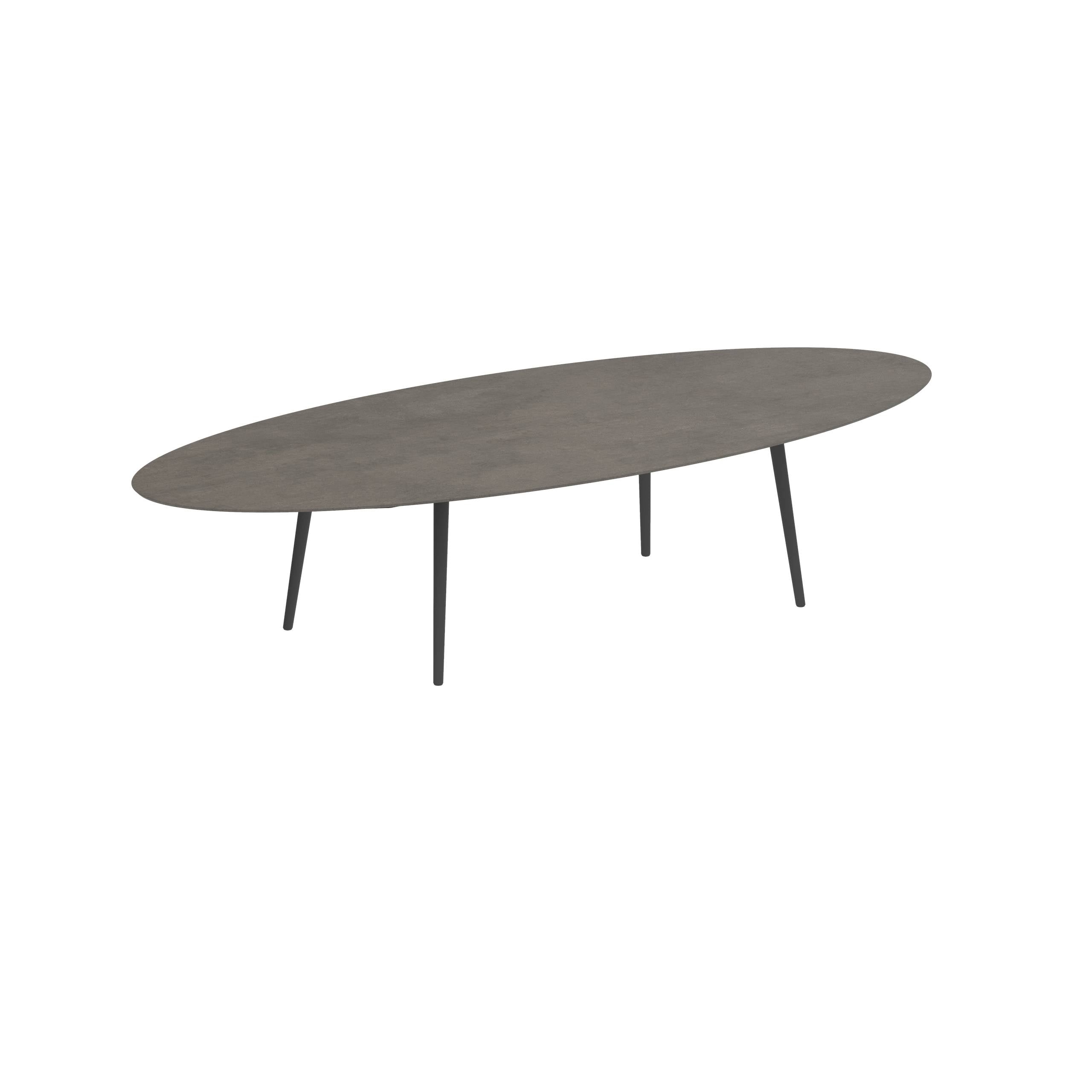 Styletto Low Dining Table 320x140cm Alu Legs Anthracite Ceramic Top Terra Marrone