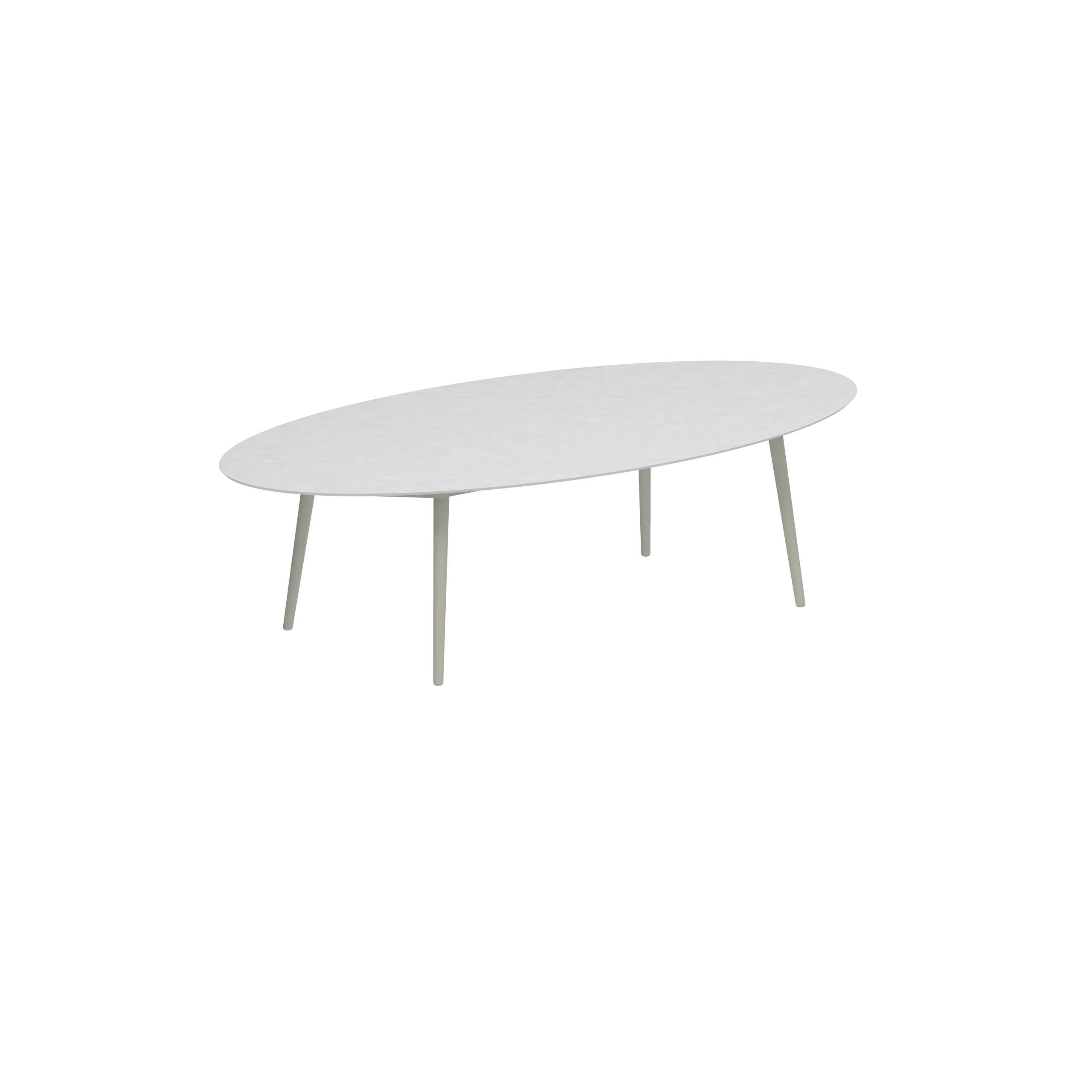 Styletto Low Dining Table 320x140cm Alu Legs White Ceramic Top White