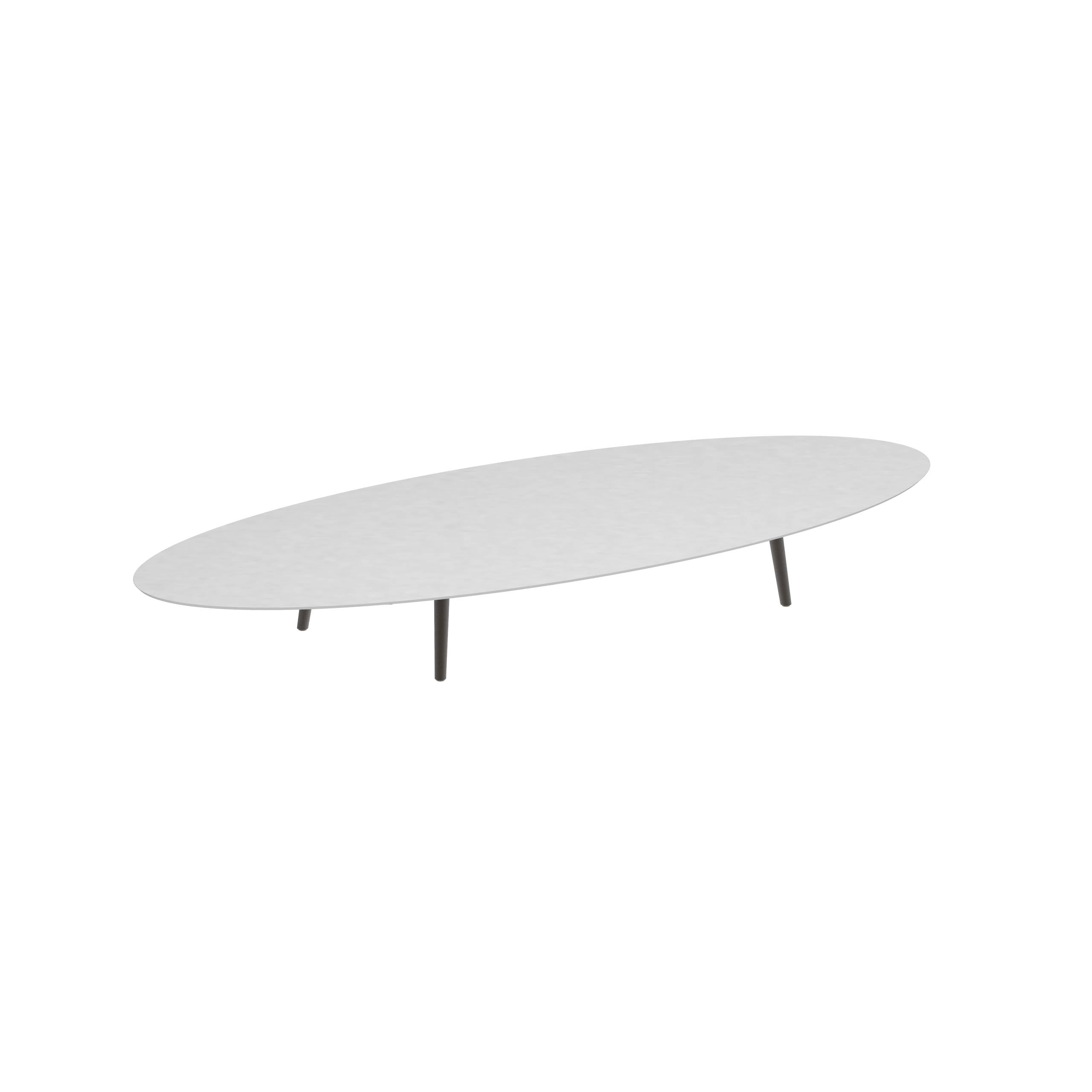 Styletto Low Lounge Table 320x140cm Alu Legs Bronze Ceramic Top White