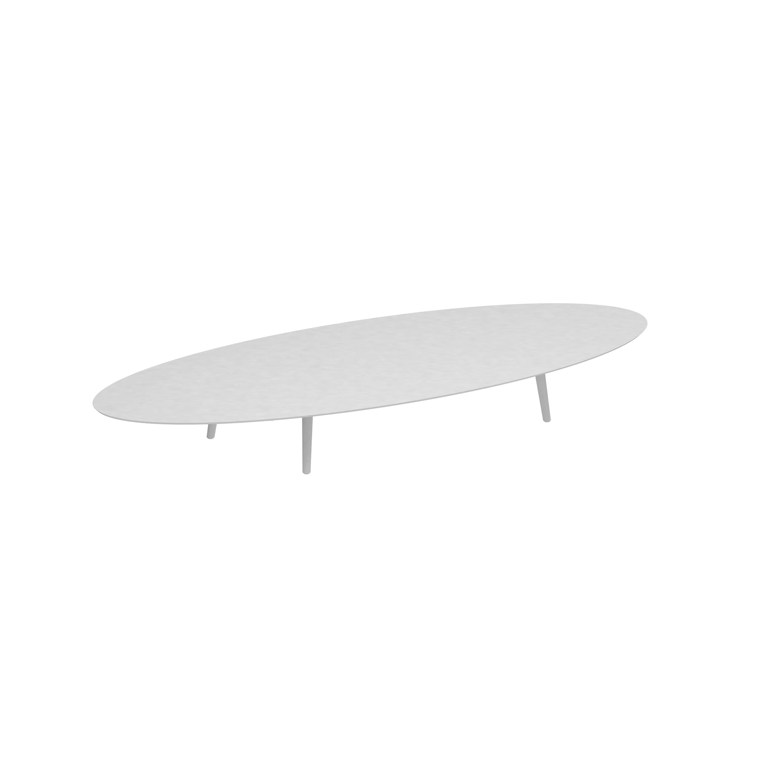 Styletto Low Lounge Table 320x140cm Alu Legs White Ceramic Top White