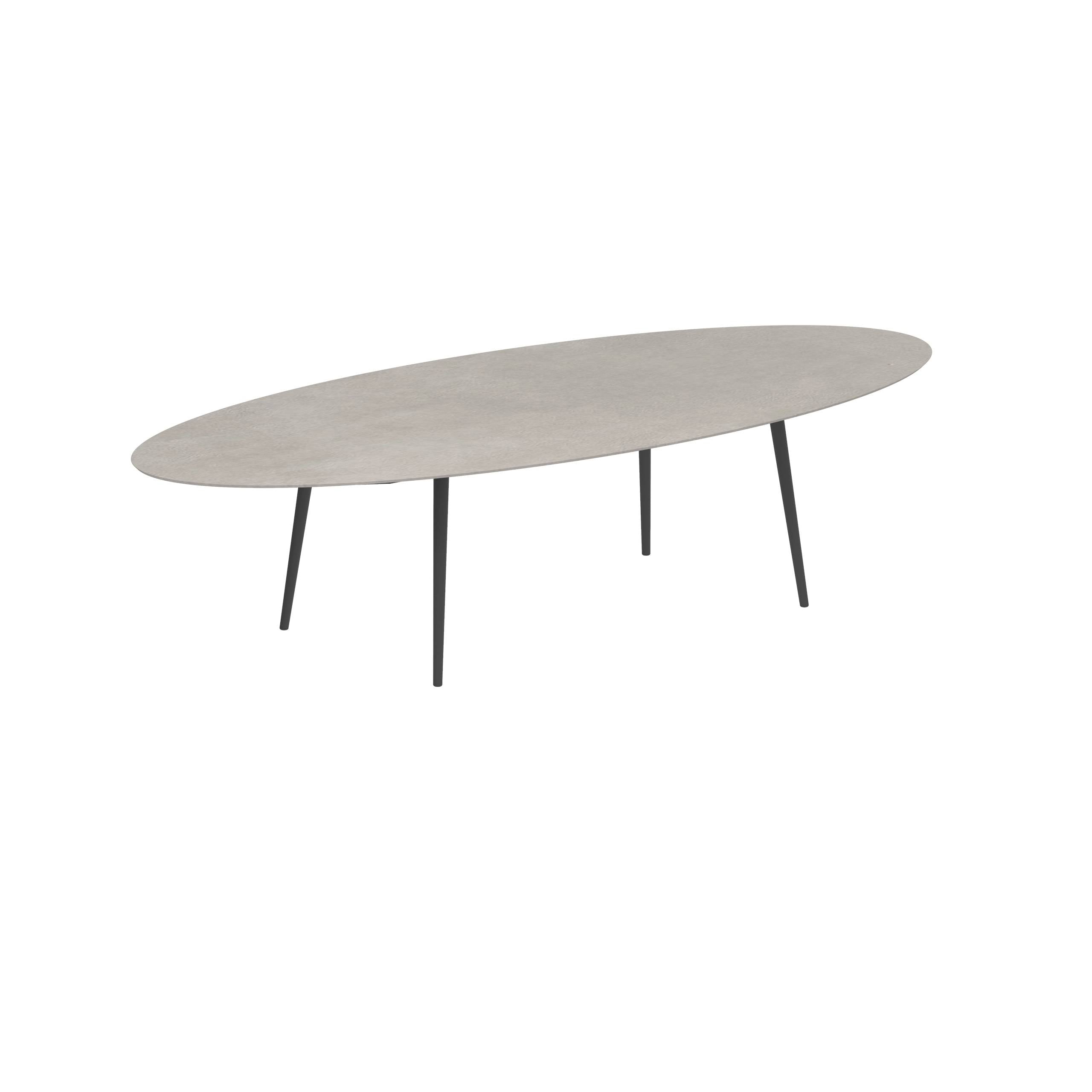 Styletto Standard Dining Table 320x140cm Alu Legs Anthracite Ceramic Top Cemento Luminoso