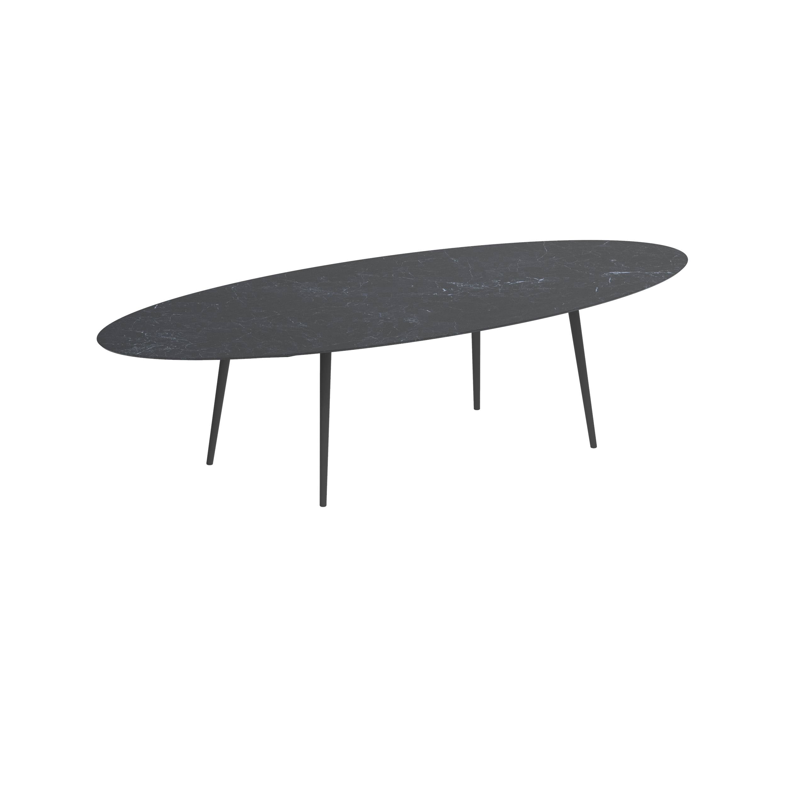 Styletto Standard Dining Table 320x140cm Alu Legs Anthracite Ceramic Top Nero Marquina