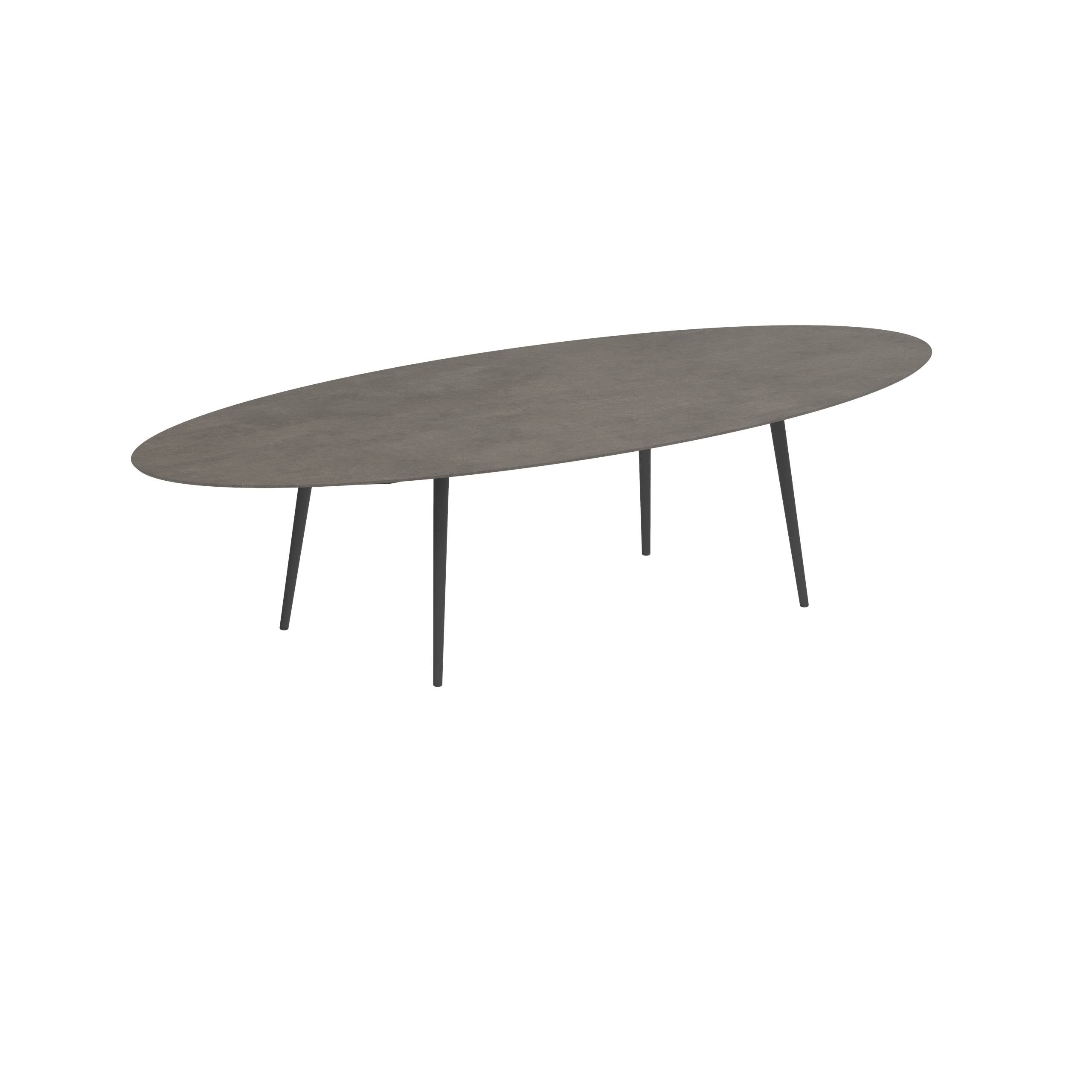 Styletto Standard Dining Table 320x140cm Alu Legs Anthracite Ceramic Top Terra Marrone