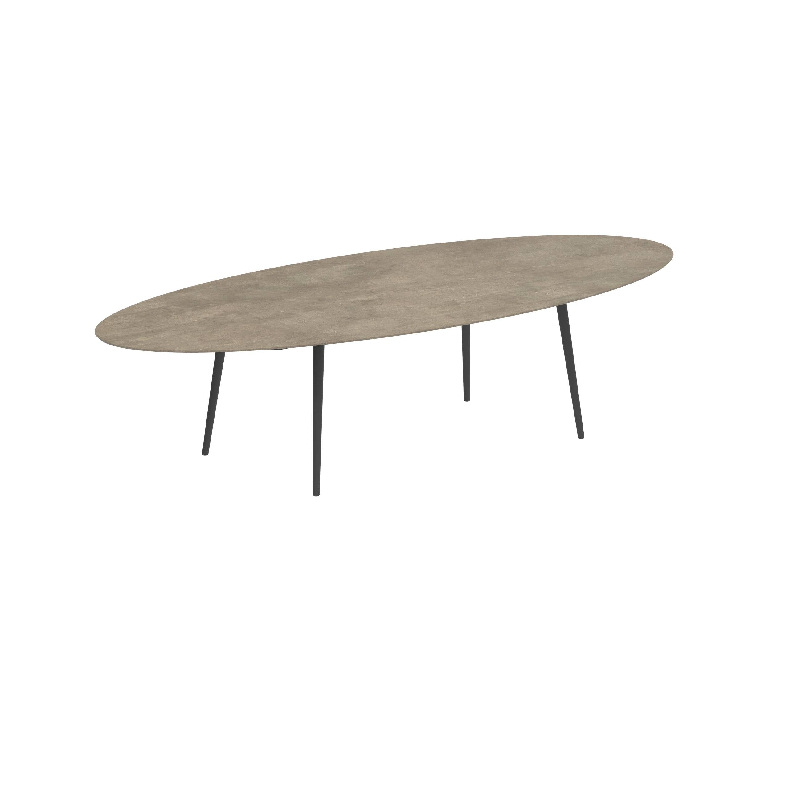 Styletto Standard Dining Table 320x140cm Alu Legs Anthracite Ceramic Top Terra Sabbia