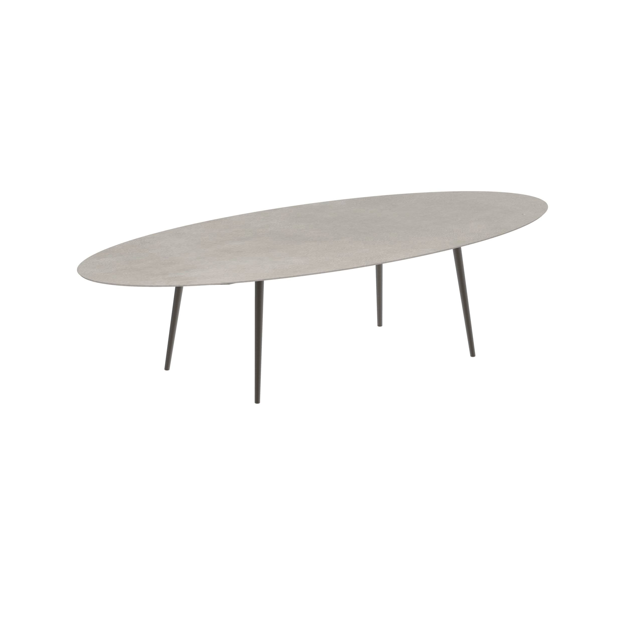 Styletto Standard Dining Table 320x140cm Alu Legs Bronze Ceramic Top Cemento Luminoso