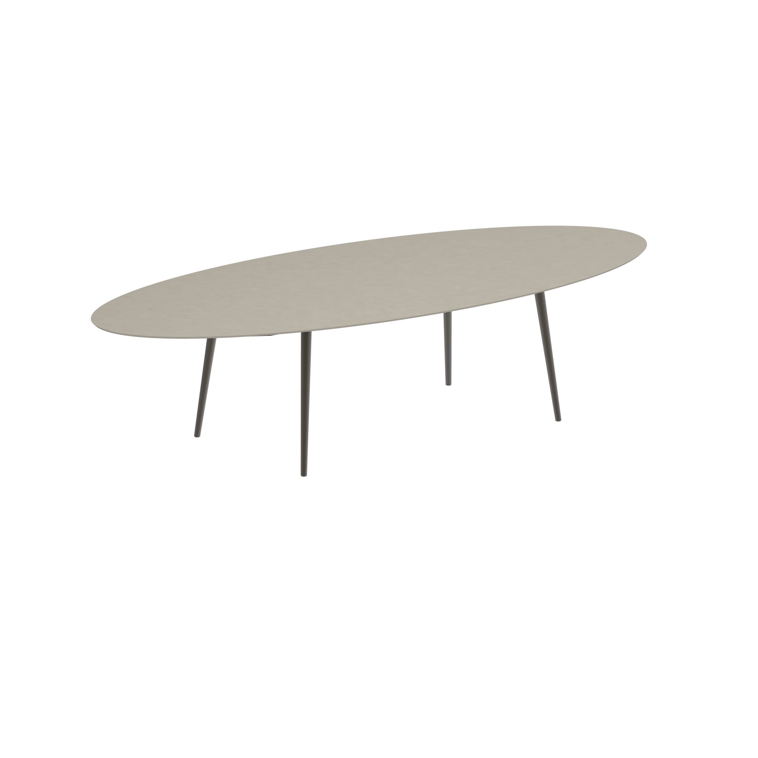 Styletto Standard Dining Table 320x140cm Alu Legs Bronze Ceramic Top Pearl Grey