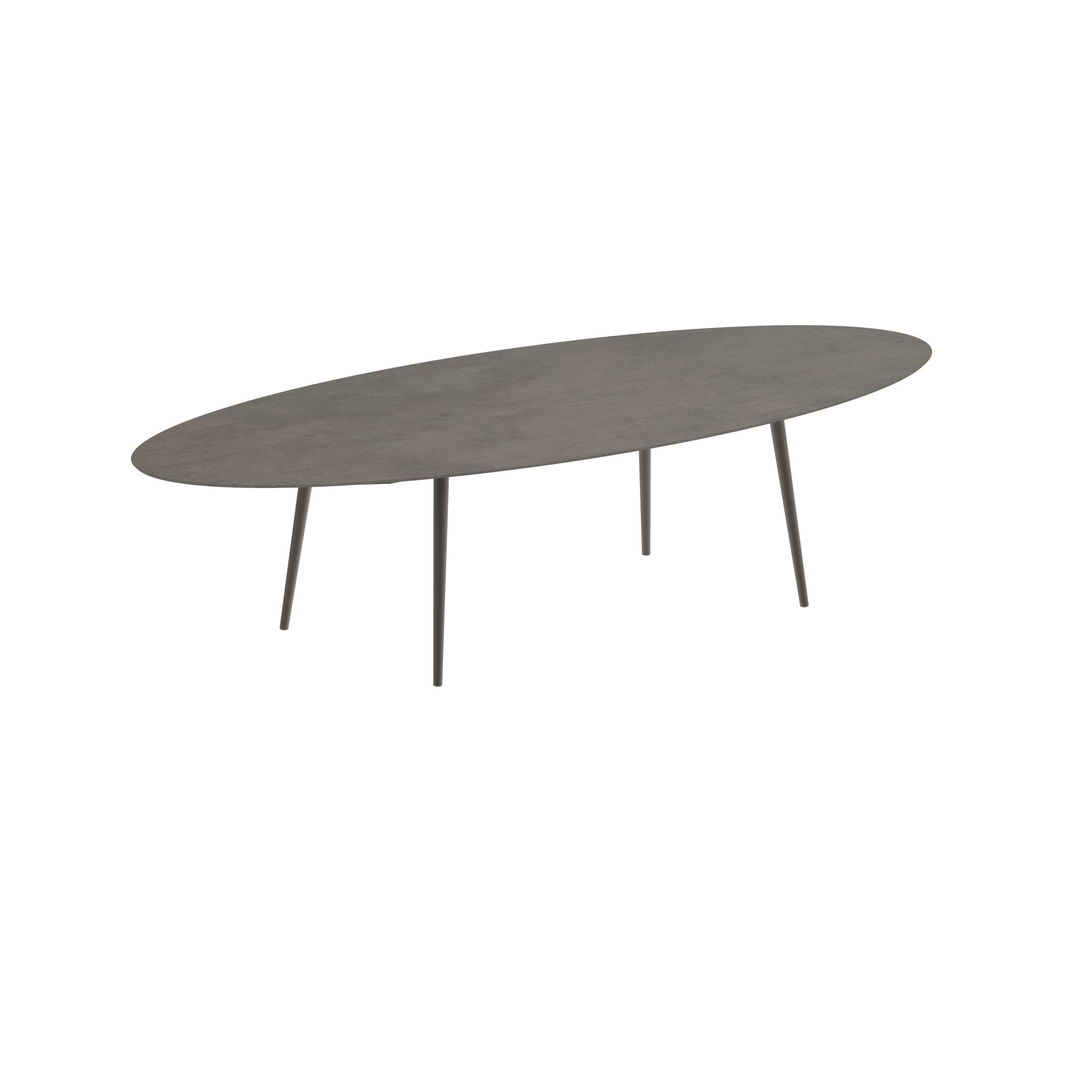 Styletto Standard Dining Table 320x140cm Alu Legs Bronze Ceramic Top Terra Marrone