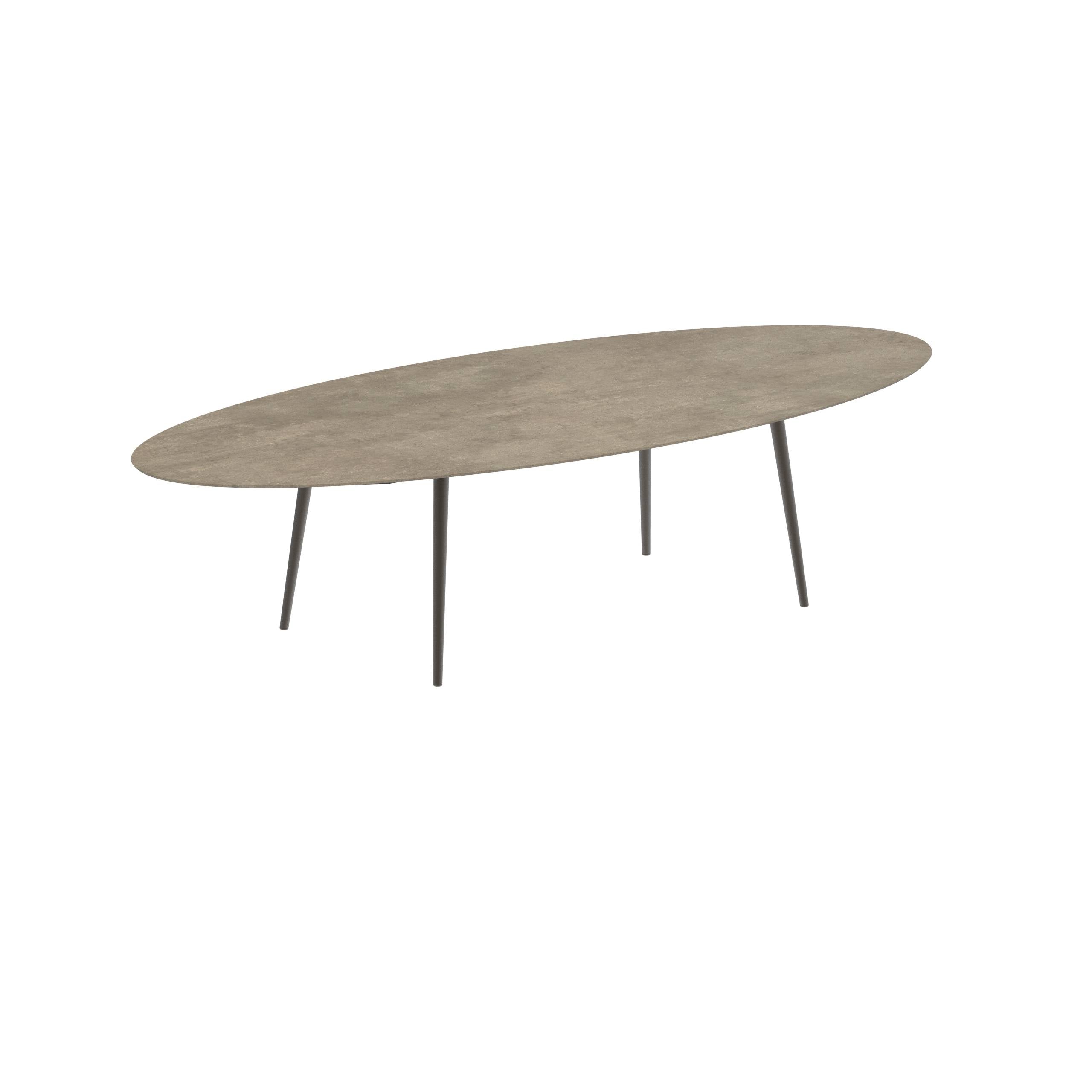 Styletto Standard Dining Table 320x140cm Alu Legs Bronze Ceramic Top Terra Sabbia