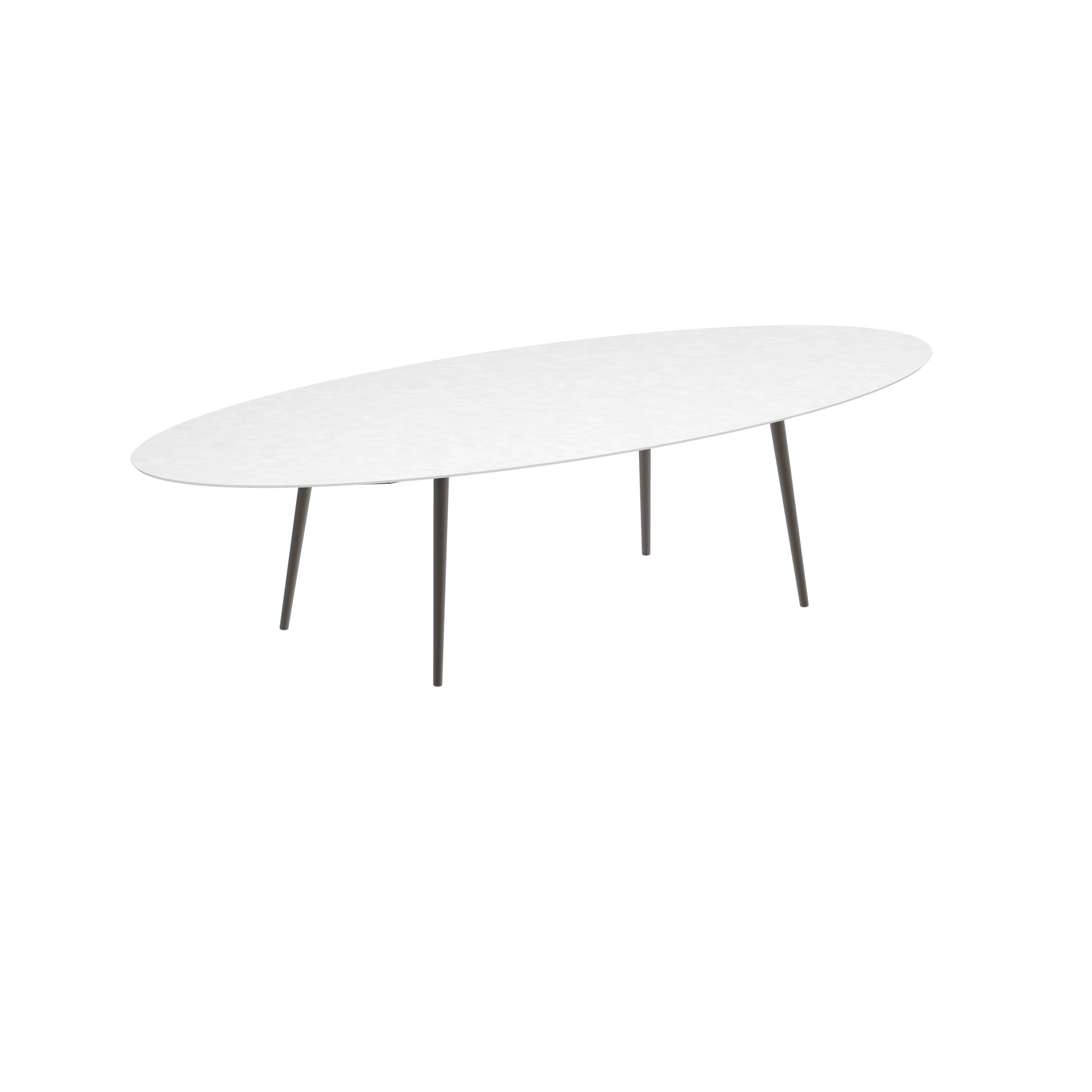 Styletto Standard Dining Table 320x140cm Alu Legs Bronze Ceramic Top White