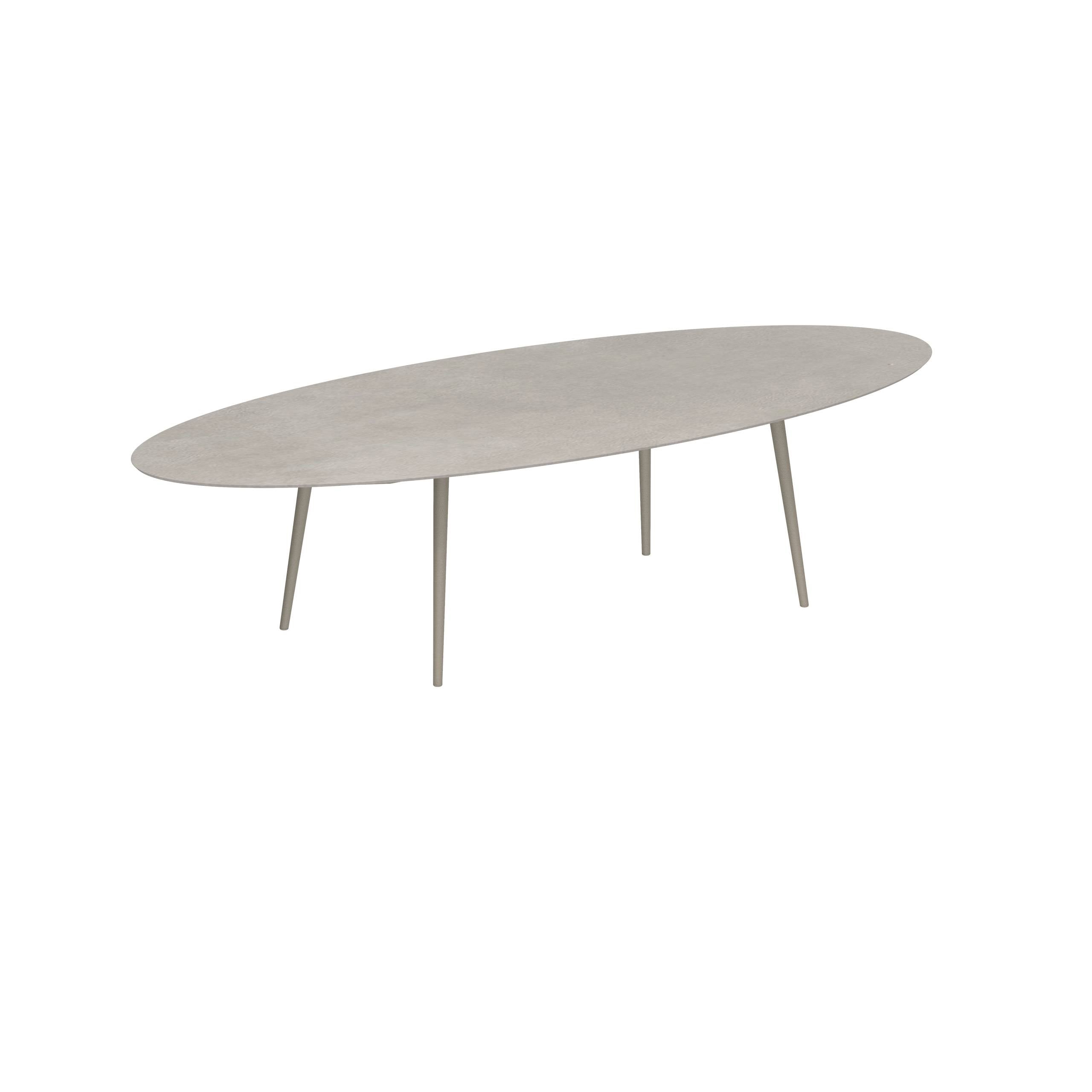 Styletto Standard Dining Table 320x140cm Alu Legs Sand Ceramic Top Cemento Luminoso