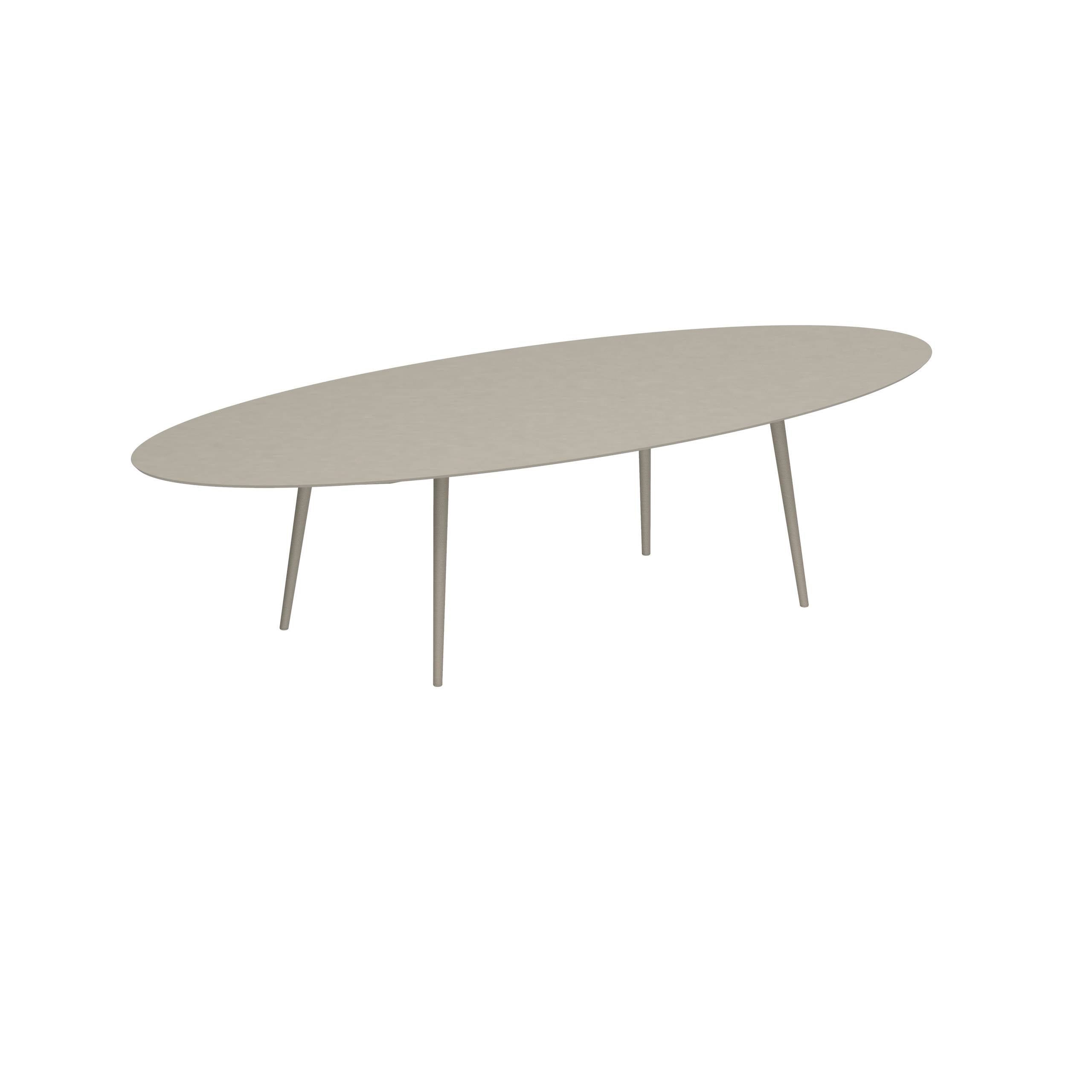 Styletto Standard Dining Table 320x140cm Alu Legs Sand Ceramic Top Pearl Grey