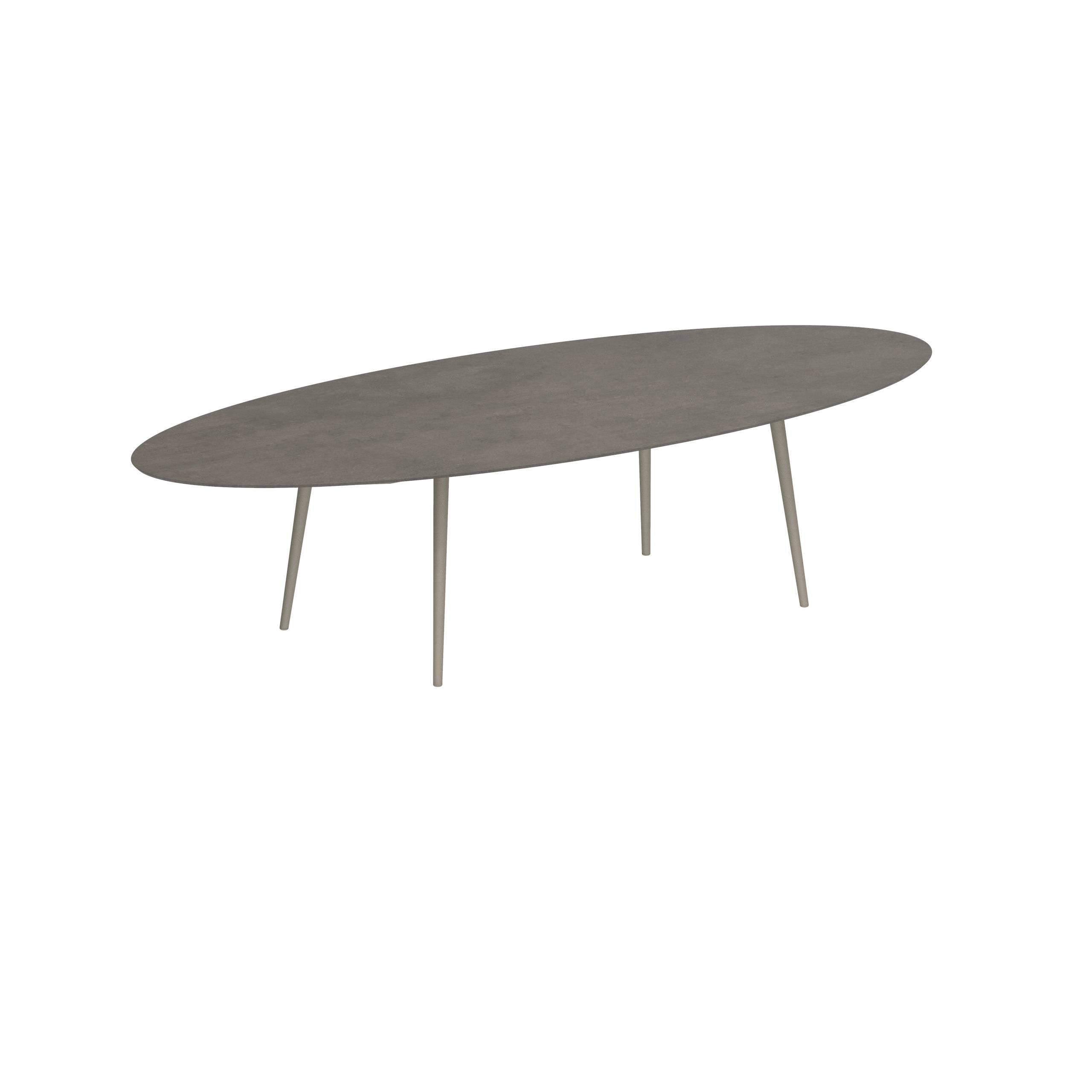 Styletto Standard Dining Table 320x140cm Alu Legs Sand Ceramic Top Terra Marrone