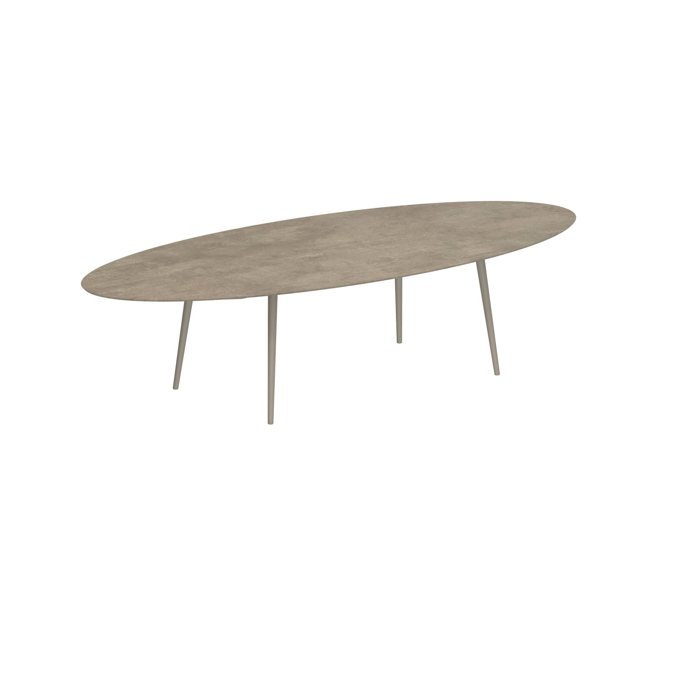 Styletto Standard Dining Table 320x140cm Alu Legs Sand Ceramic Top Terra Sabbia