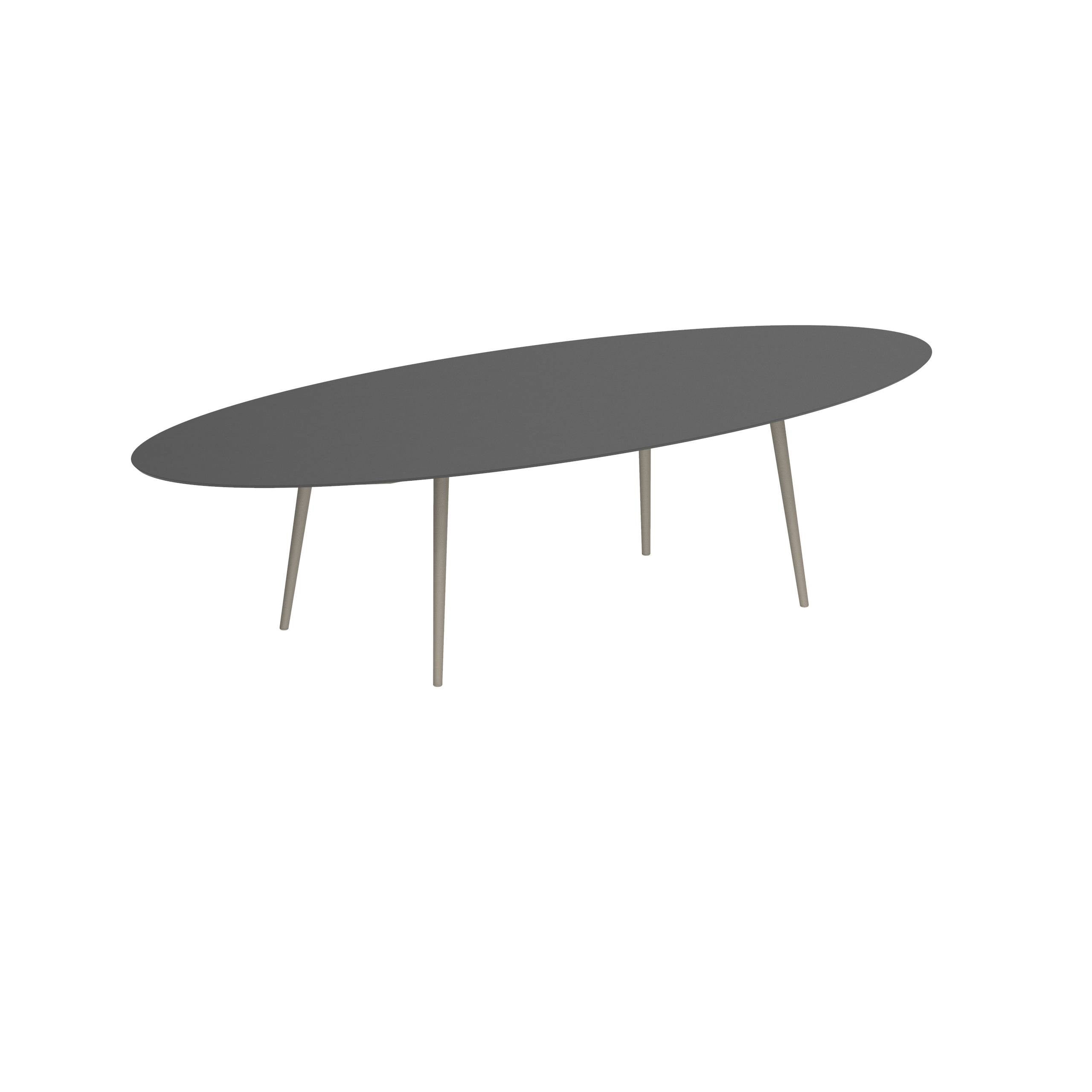 Styletto Standard Dining Table 320x140cm Alu Legs Sand Ceramic Top Black