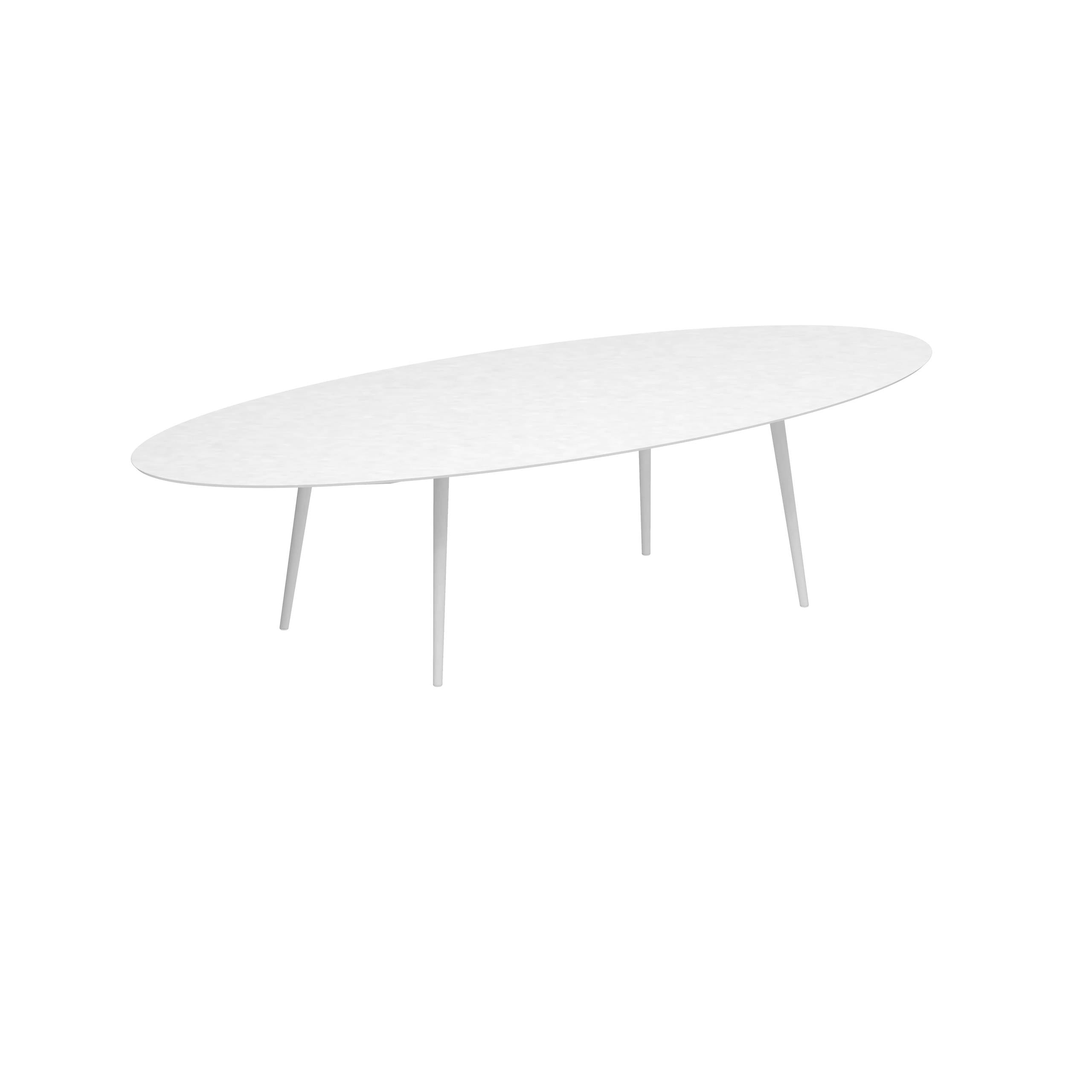 Styletto Standard Dining Table 320x140cm Alu Legs White Ceramic Top White