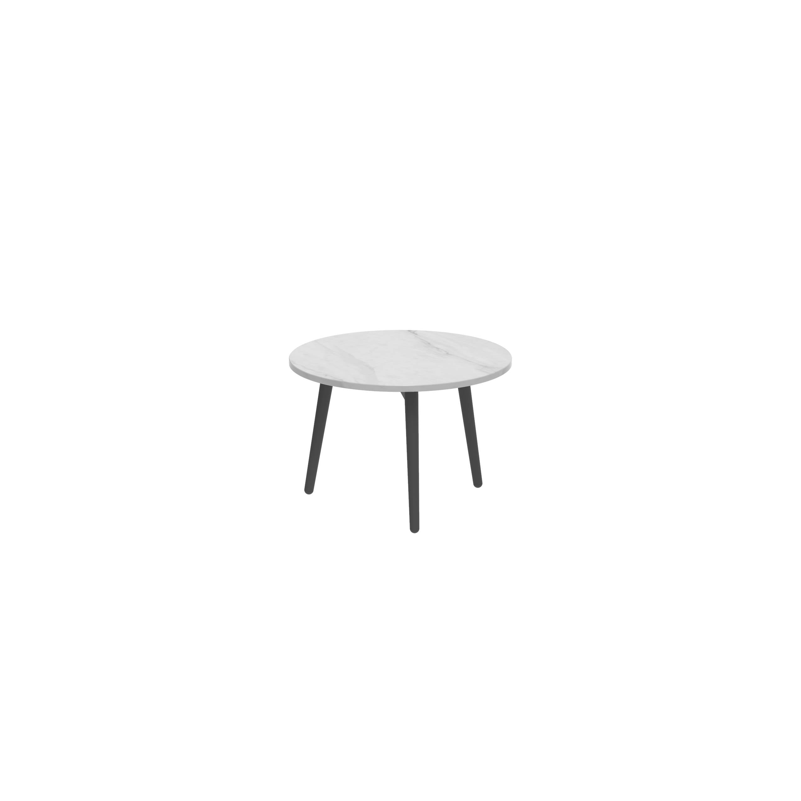 Styletto Side Table Ø40cm Anthracite Ceramic Top Bianco Statuario