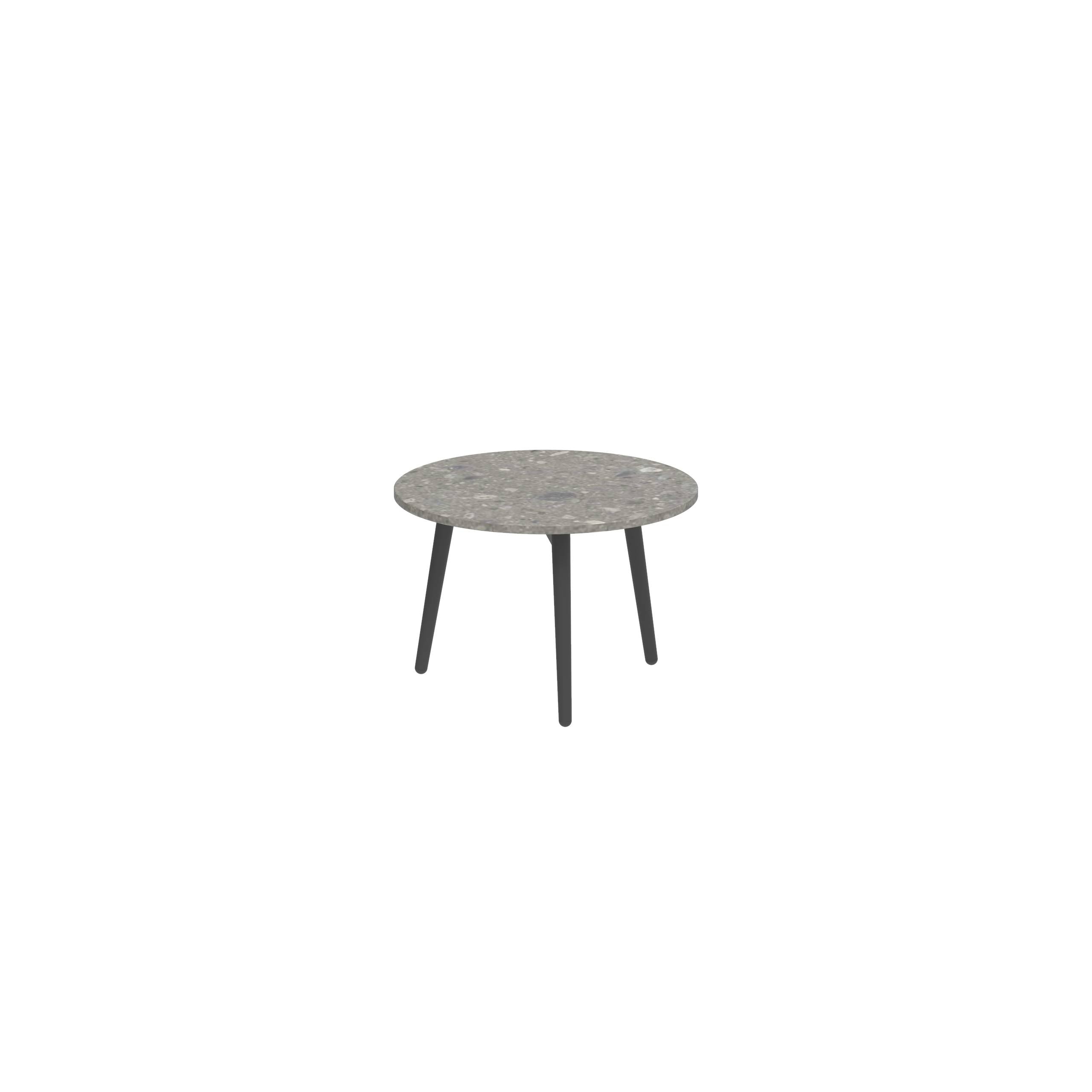 Styletto Side Table Ø40cm Anthracite Ceramic Top Ceppo Dolomitica