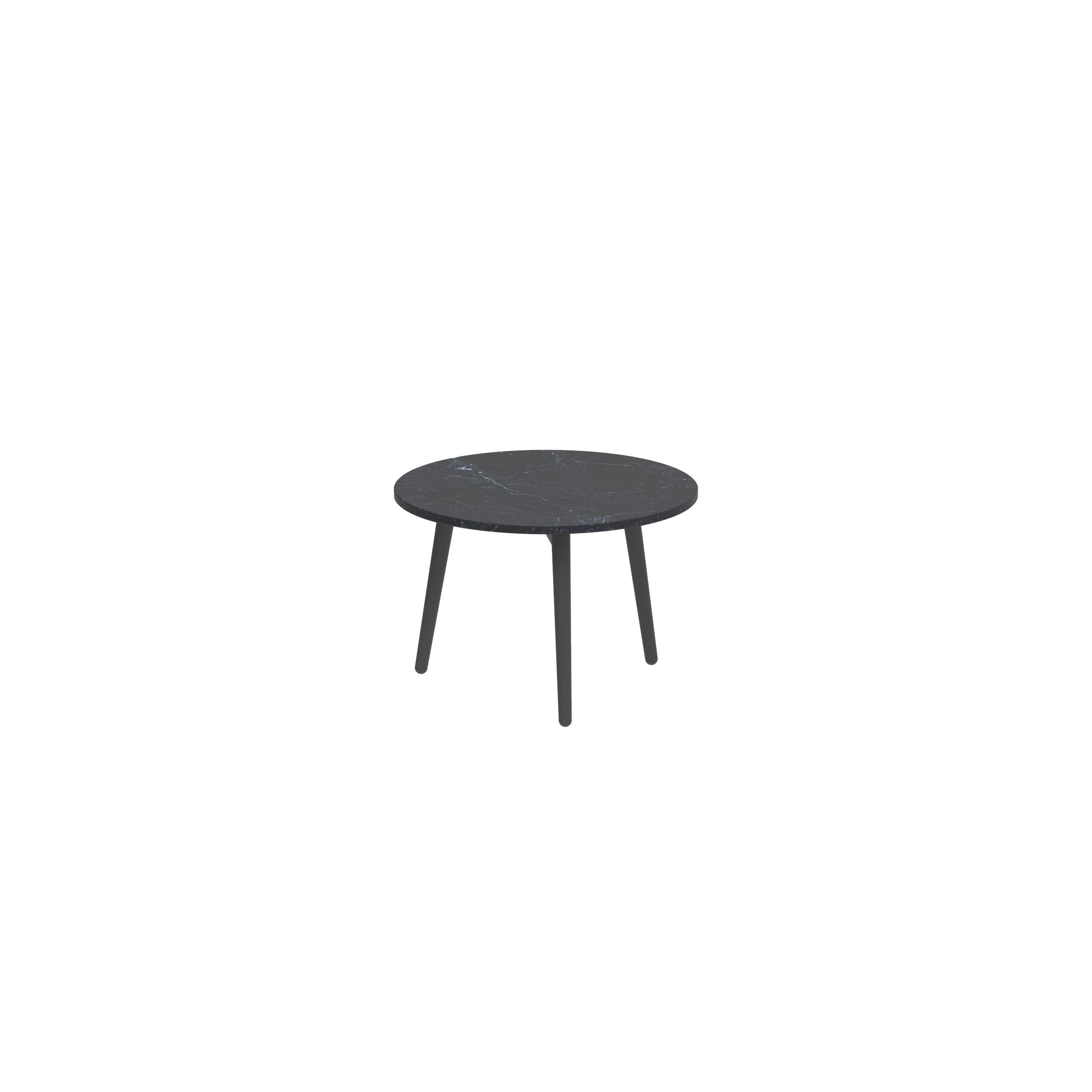 Styletto Side Table Ø40cm Anthracite Ceramic Top Nero Marquina