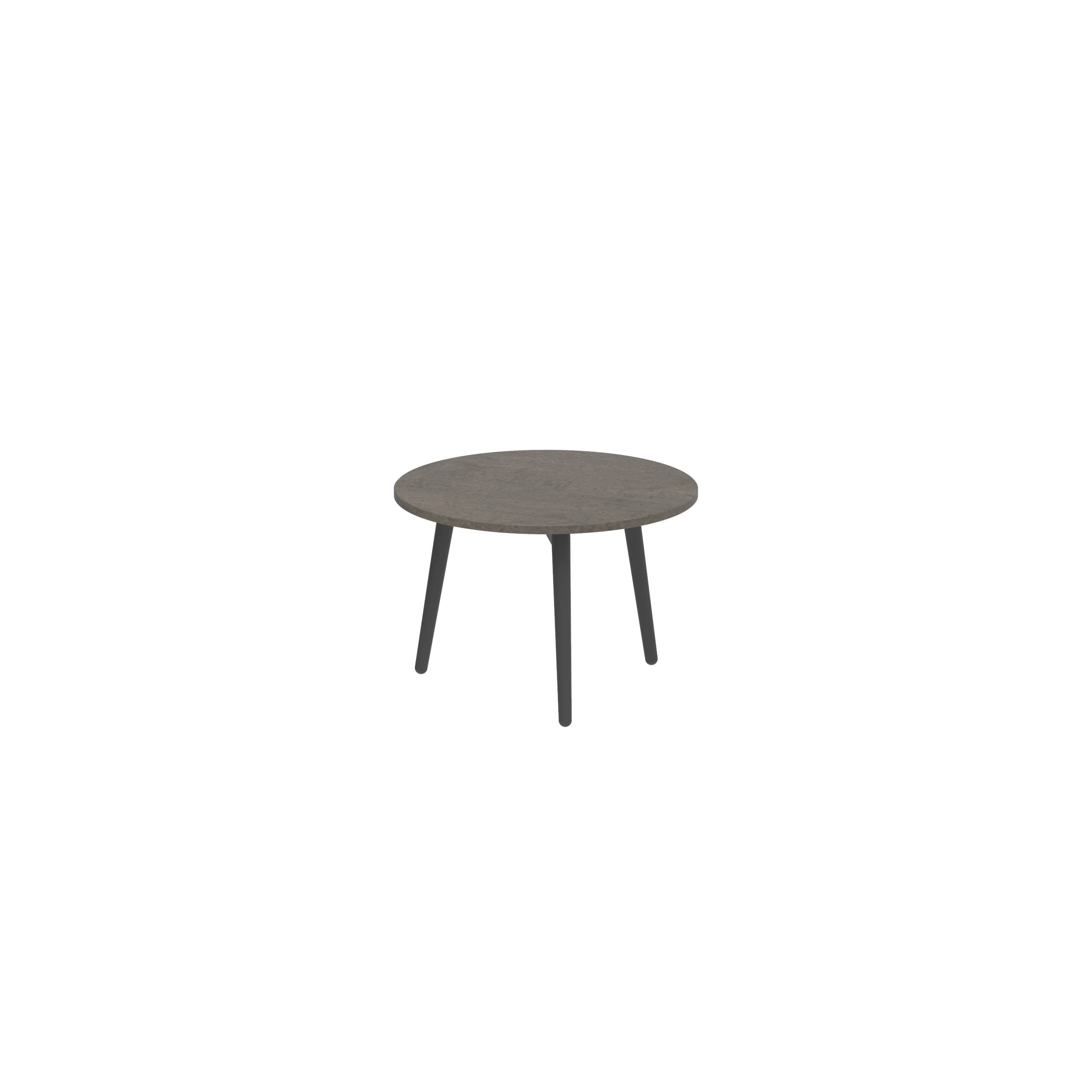 Styletto Side Table Ø40cm Anthracite Ceramic Top Terra Marrone