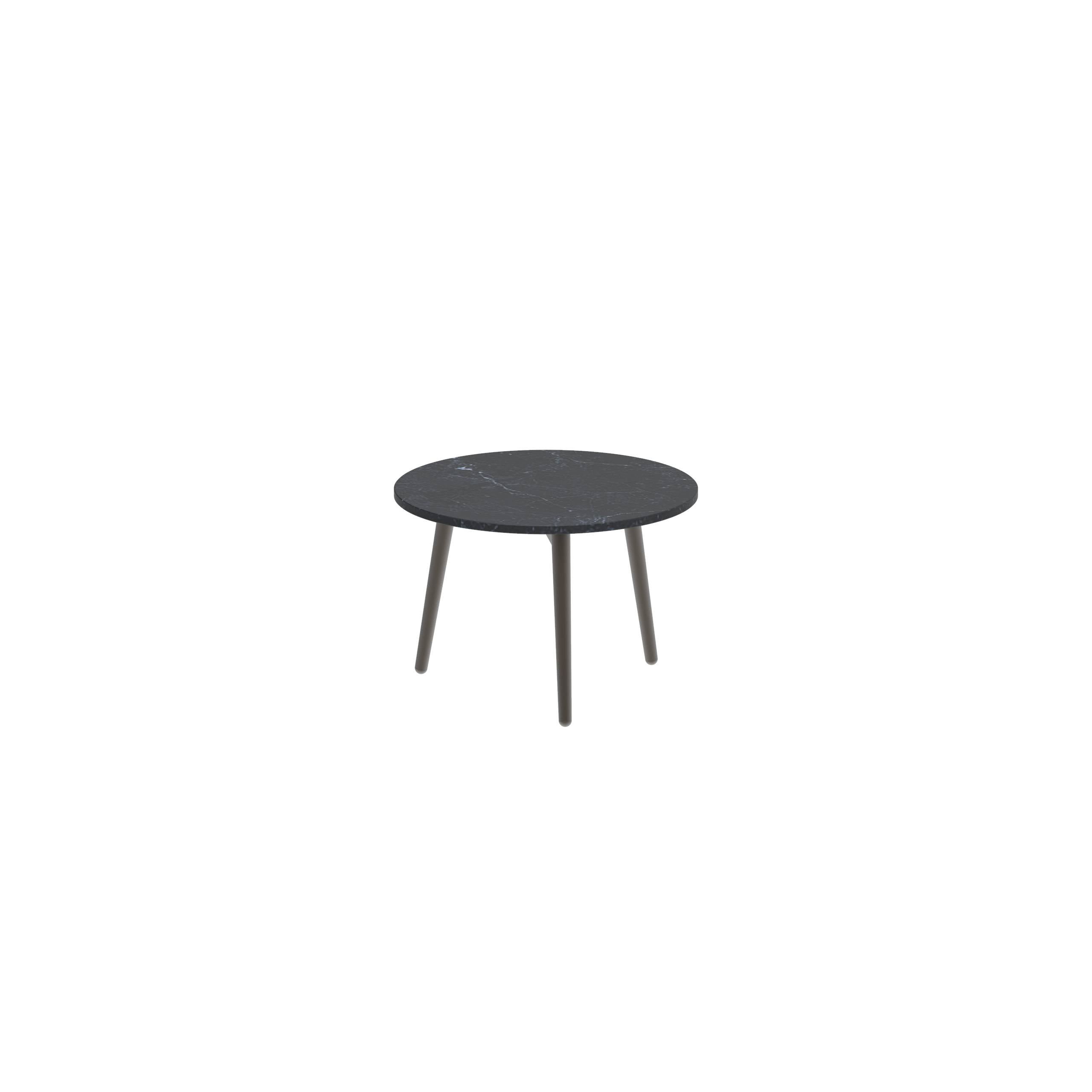 Styletto Side Table Ø40cm Bronze Ceramic Top Nero Marquina