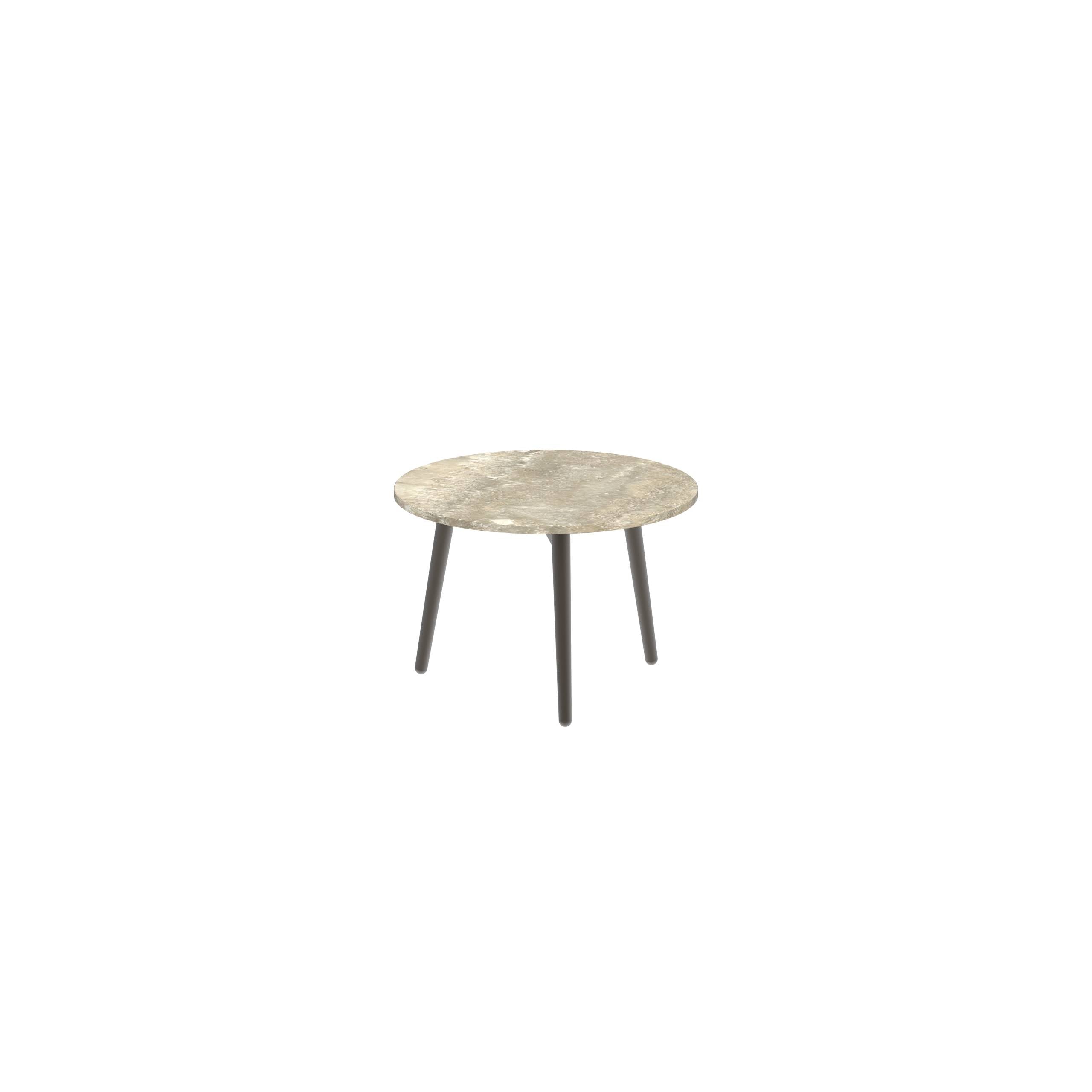 Styletto Side Table Ø40cm Bronze Ceramic Top Travertino