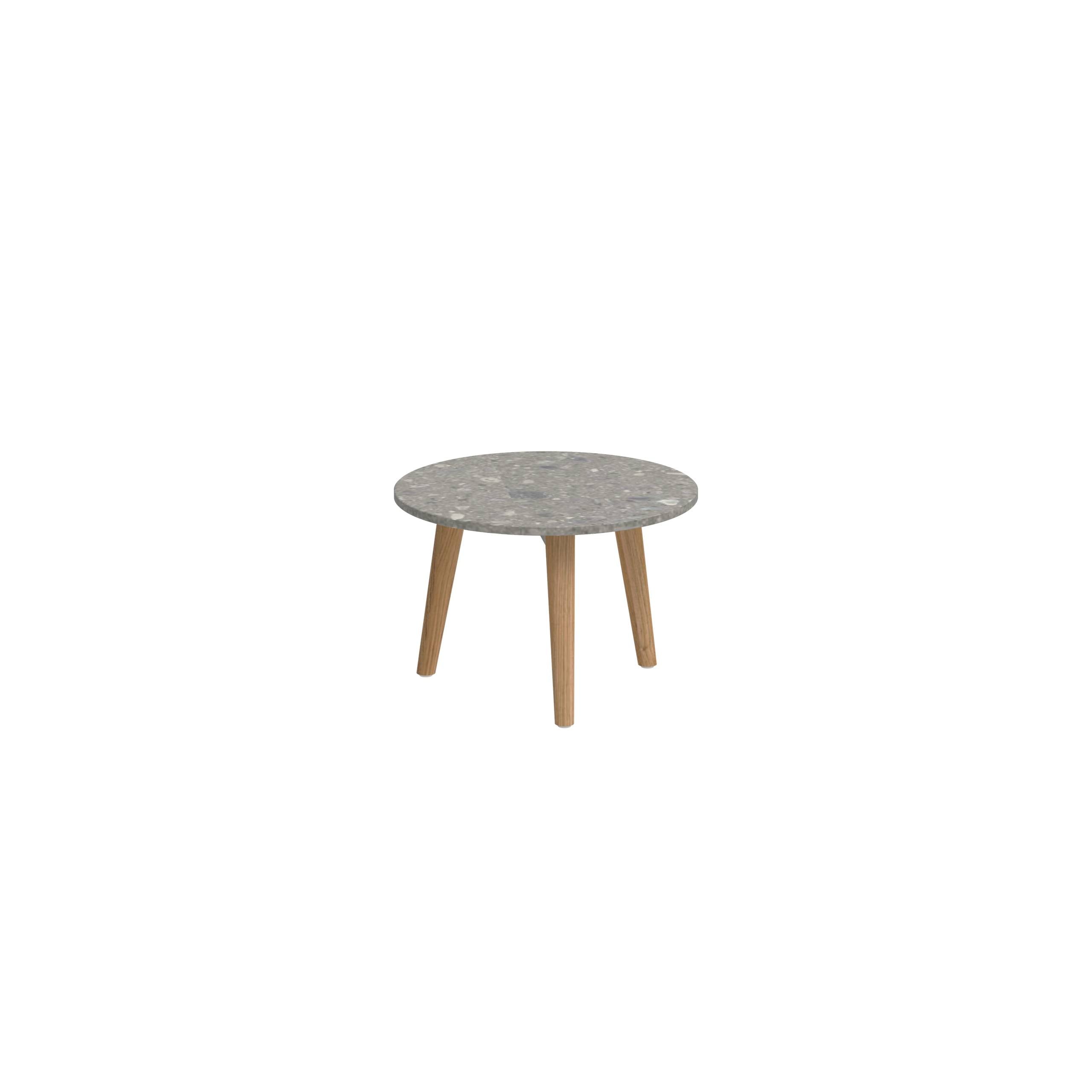 Styletto Side Table Ø40cm Teak Legs Ceramic Top Ceppo Dolomitica