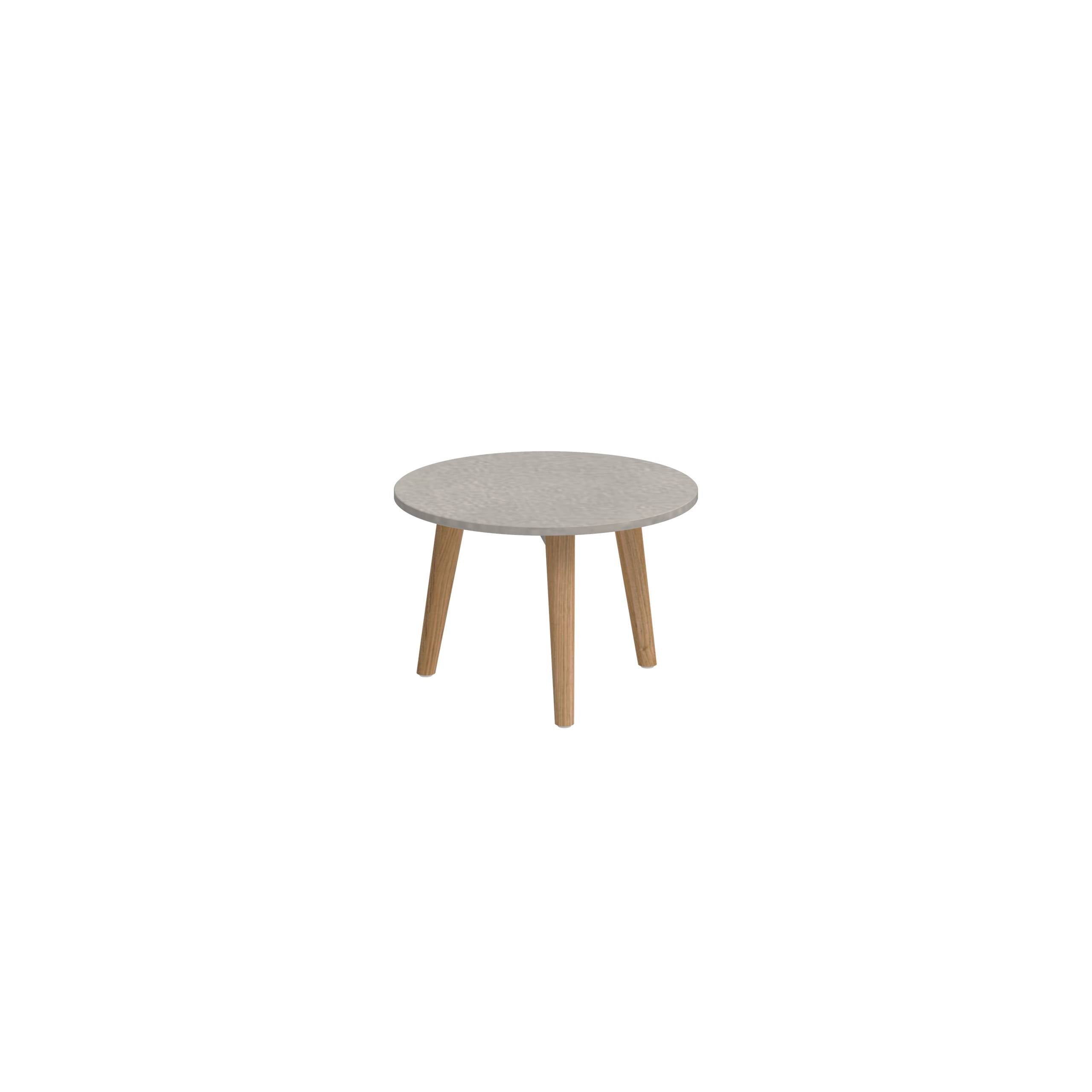 Styletto Side Table Ø40cm Teak Legs Ceramic Top Cemento Luminoso