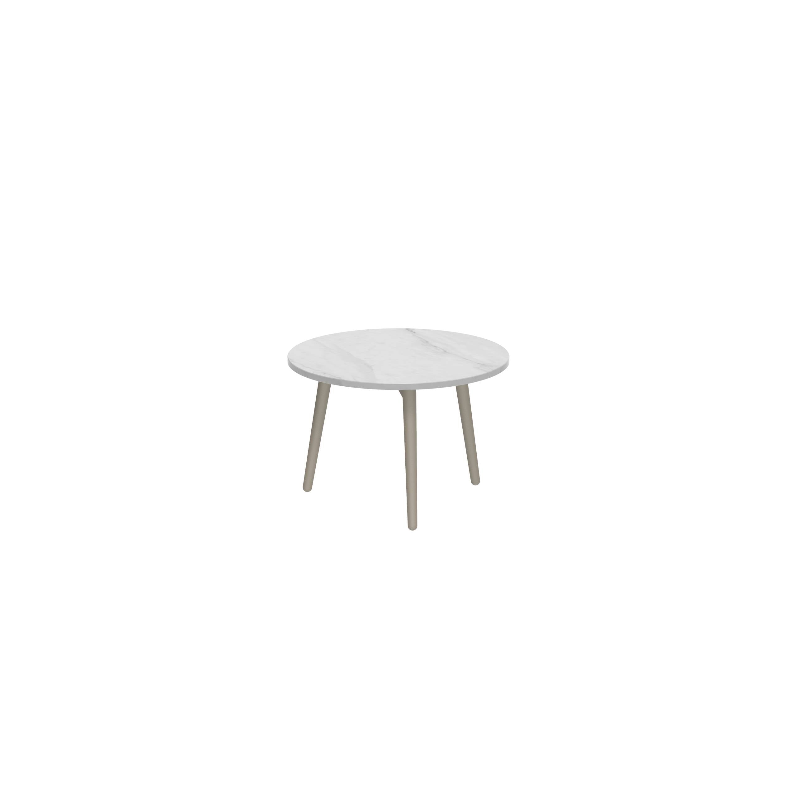 Styletto Side Table Ø40cm Sand Ceramic Top Bianco Statuario