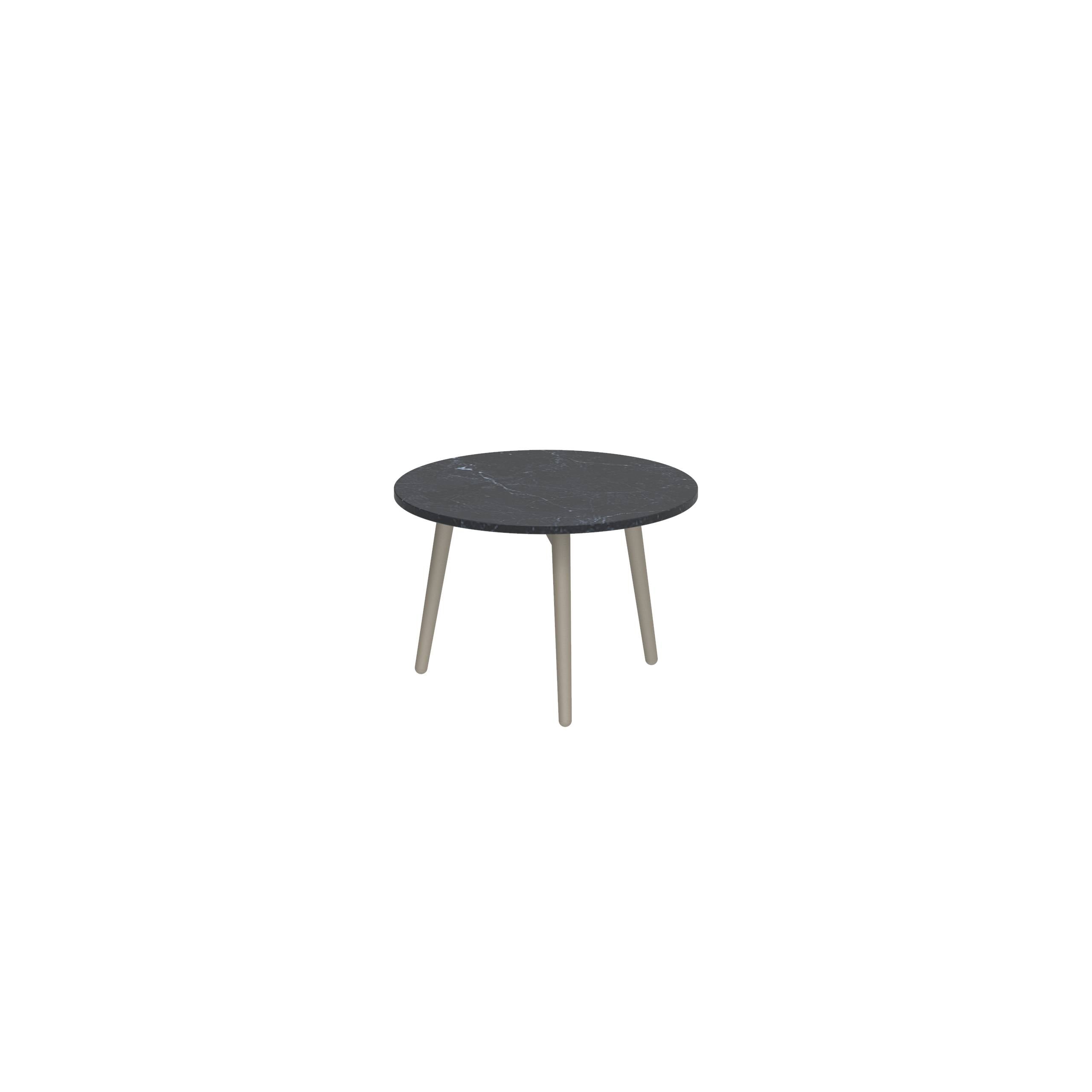 Styletto Side Table Ø40cm Sand Ceramic Top Nero Marquina