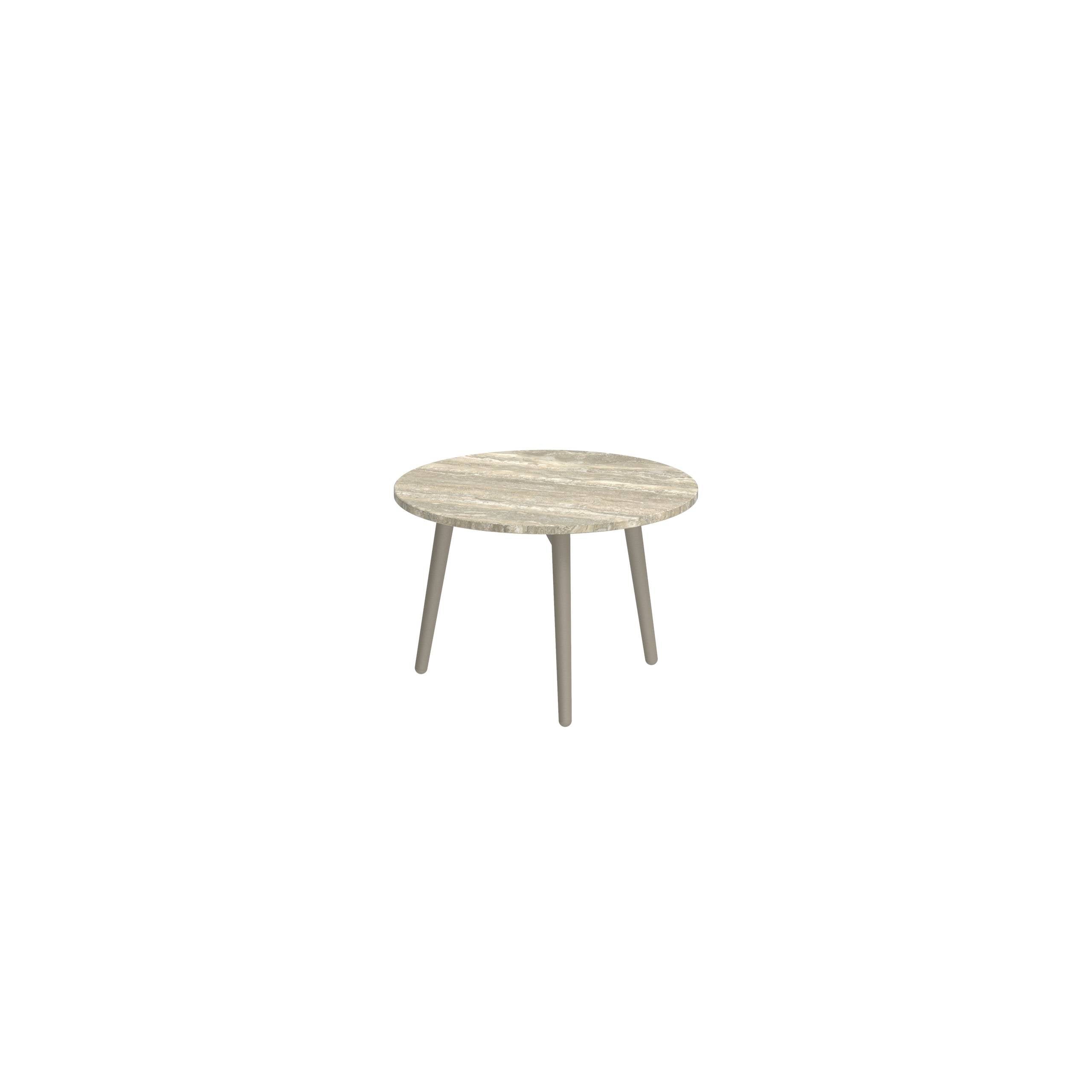 Styletto Side Table Ø40cm Sand Ceramic Top Travertino