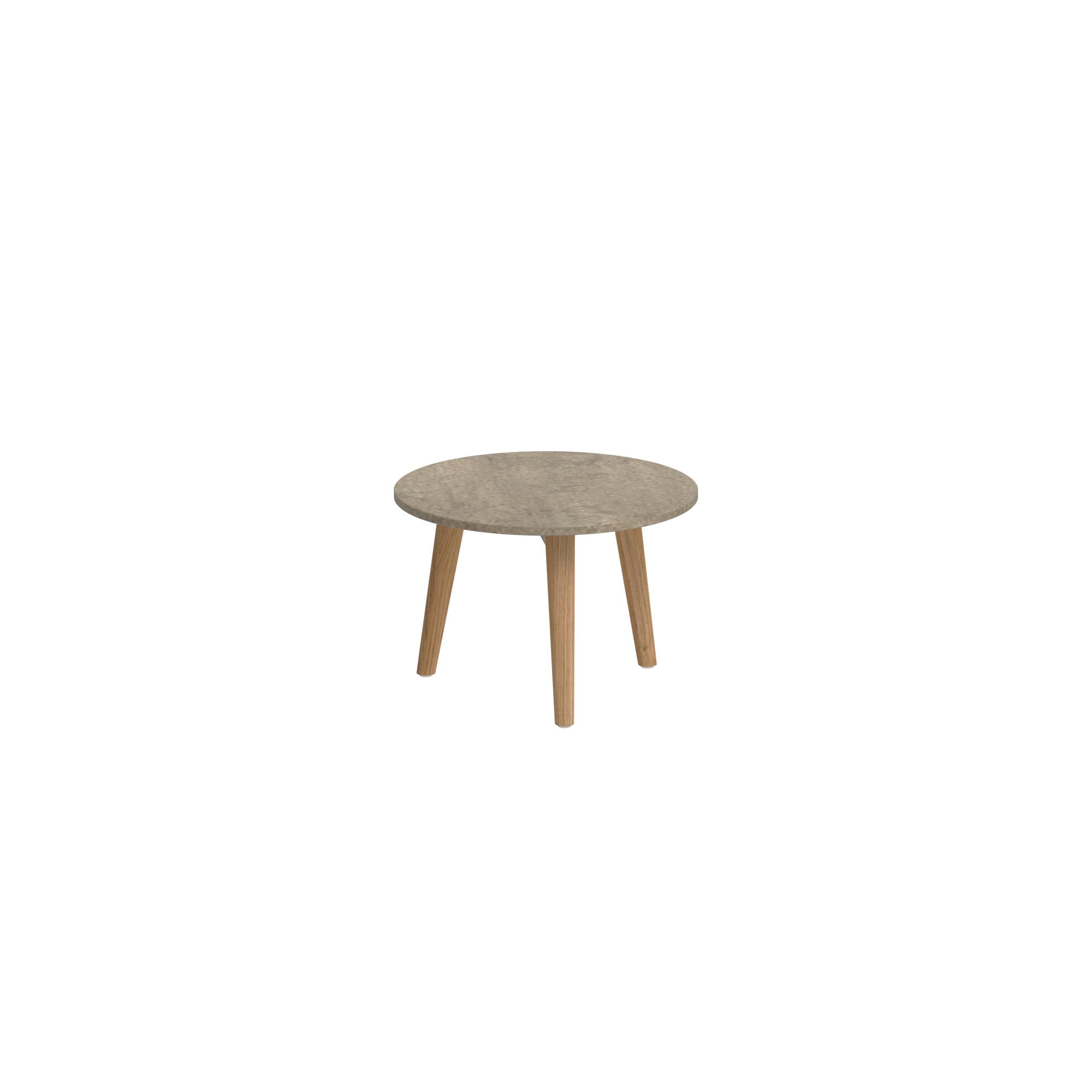 Styletto Side Table Ø40cm Teak Legs Ceramic Top Terra Sabbia