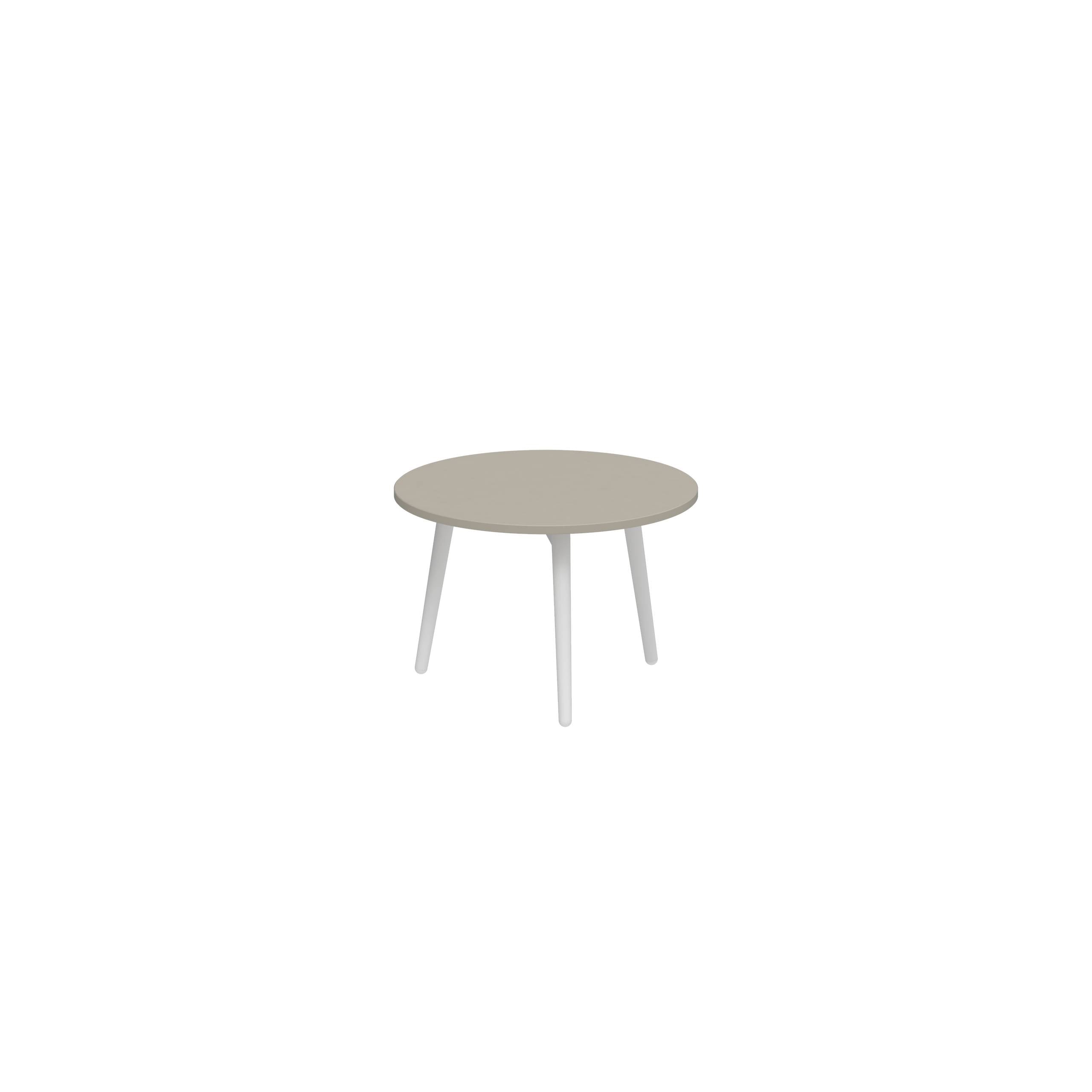 Styletto Side Table Ø40cm White Ceramic Top Pearl Grey