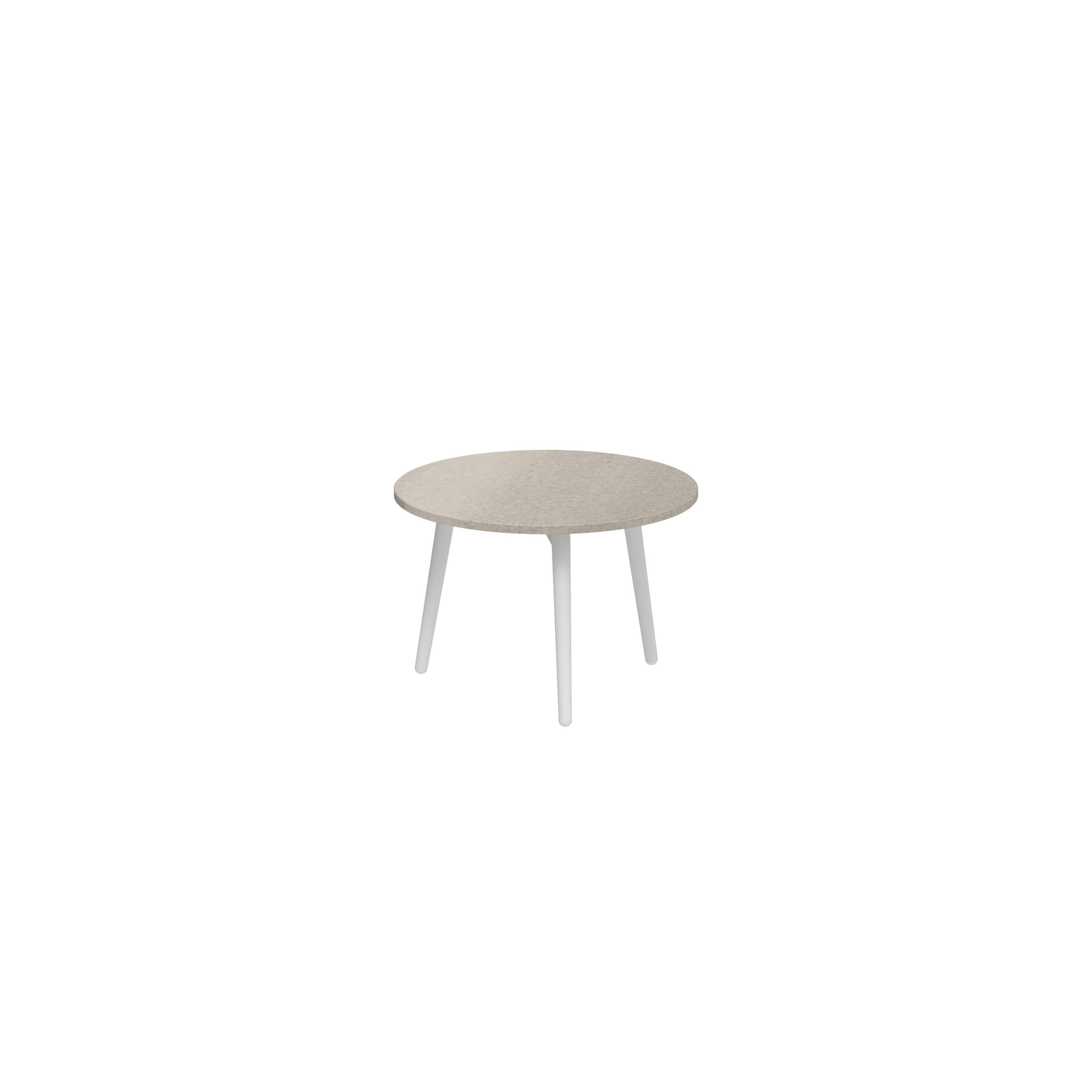 Styletto Side Table Ø40cm White Ceramic Top Taupe Grey