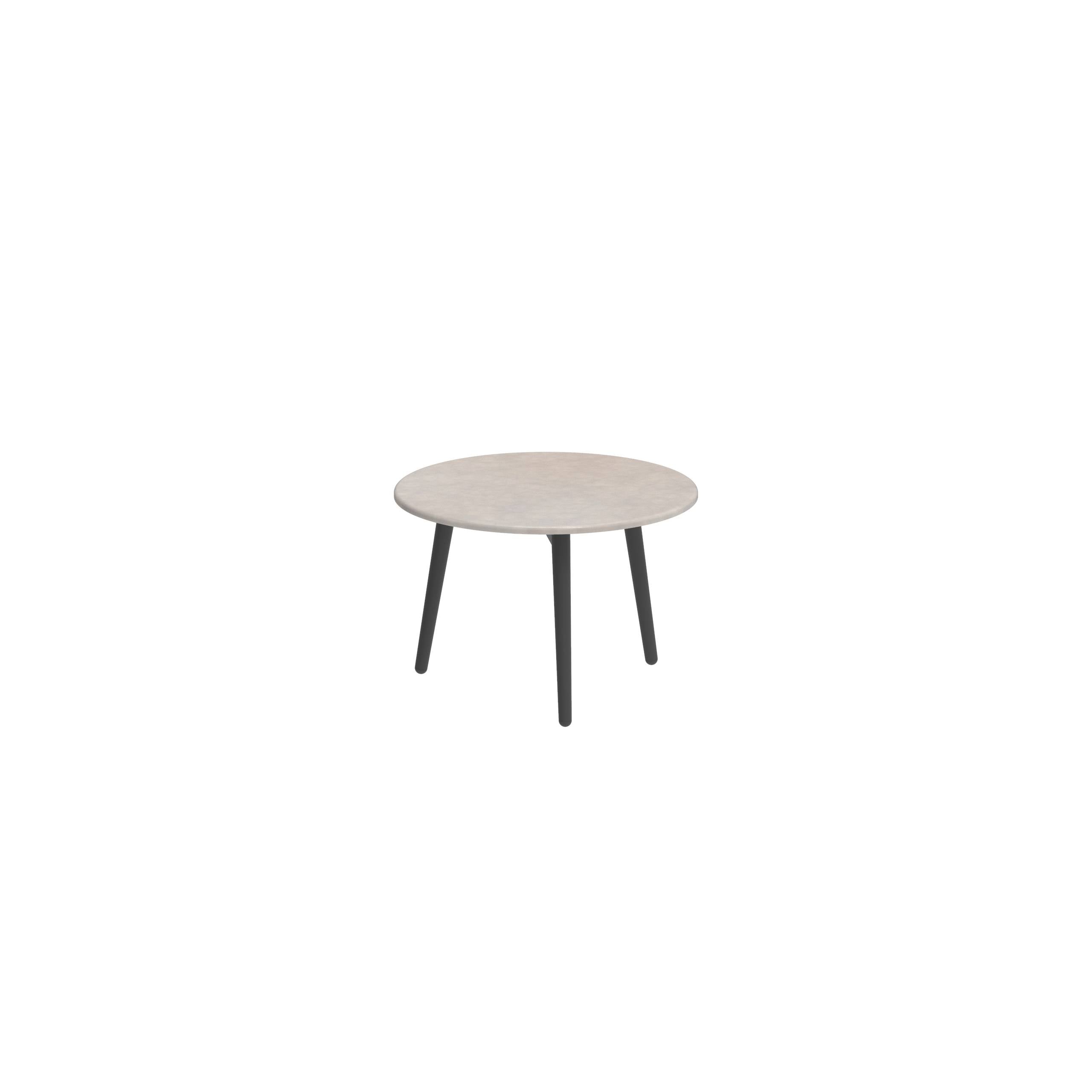 Styletto Side Table Ø40cm Anthracite Lavastone Pearl