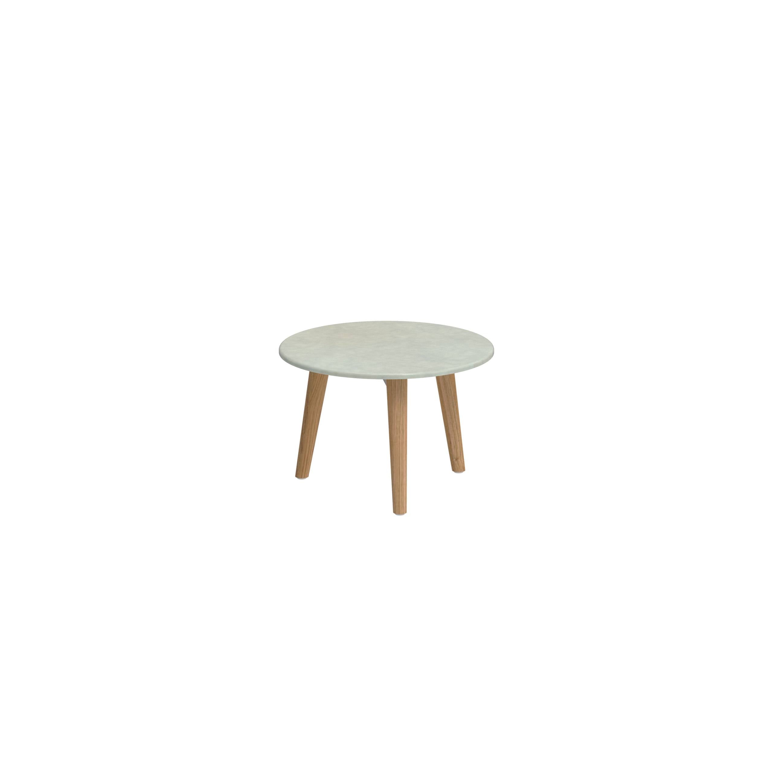 Styletto Side Table Ø40cm Teak Legs Lavastone Top Jade