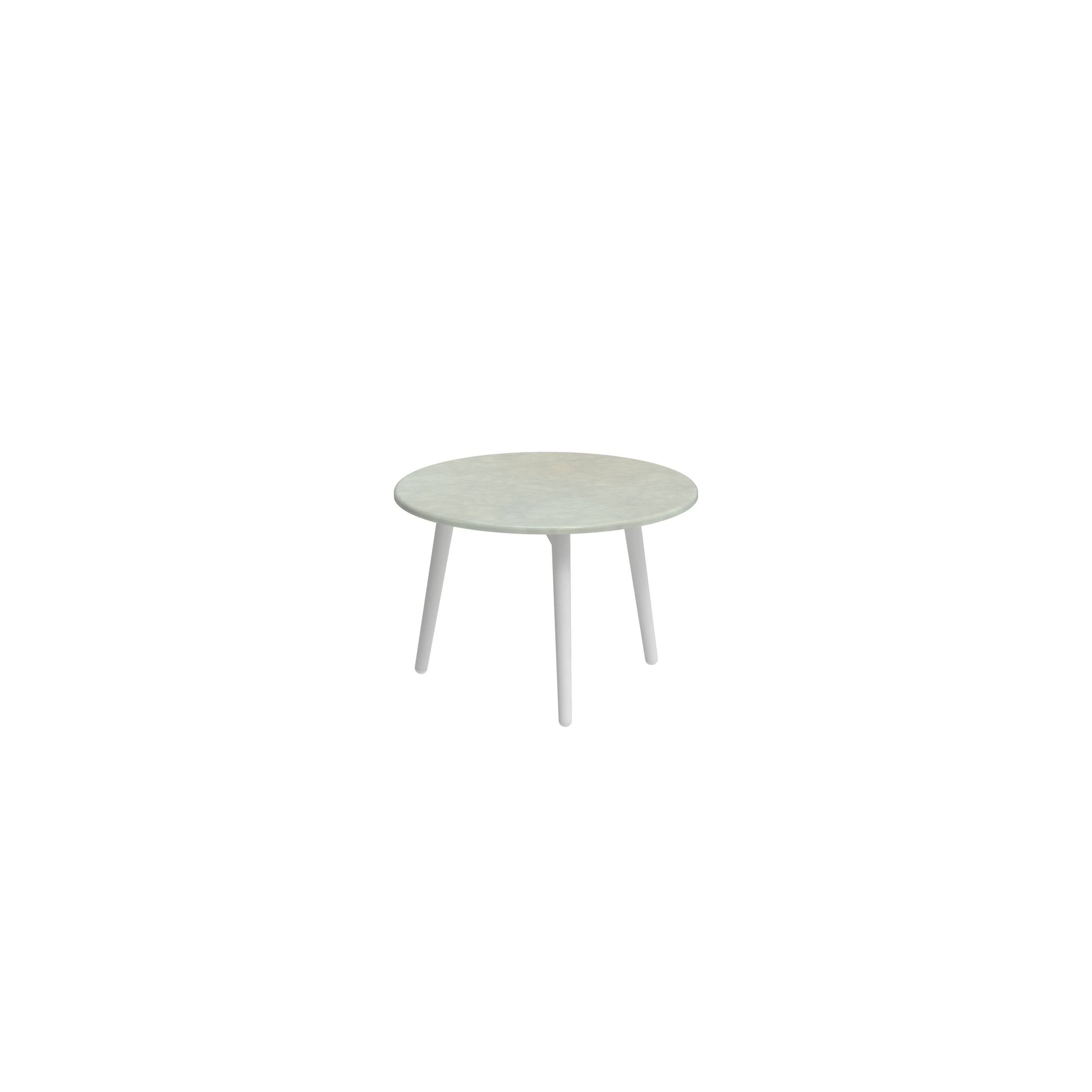 Styletto Side Table Ø40cm White Lavastone Jade