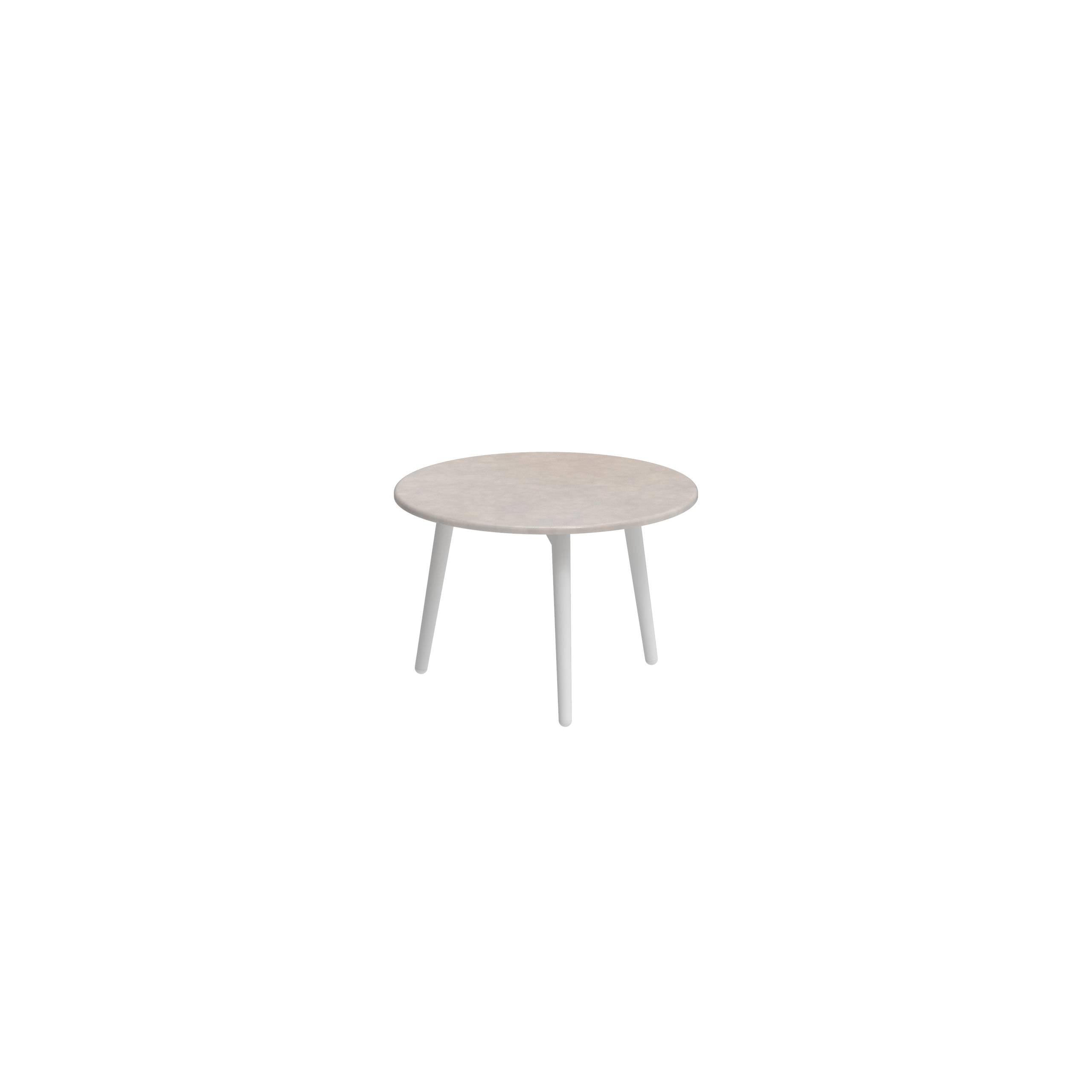 Styletto Side Table Ø40cm White Lavastone Pearl