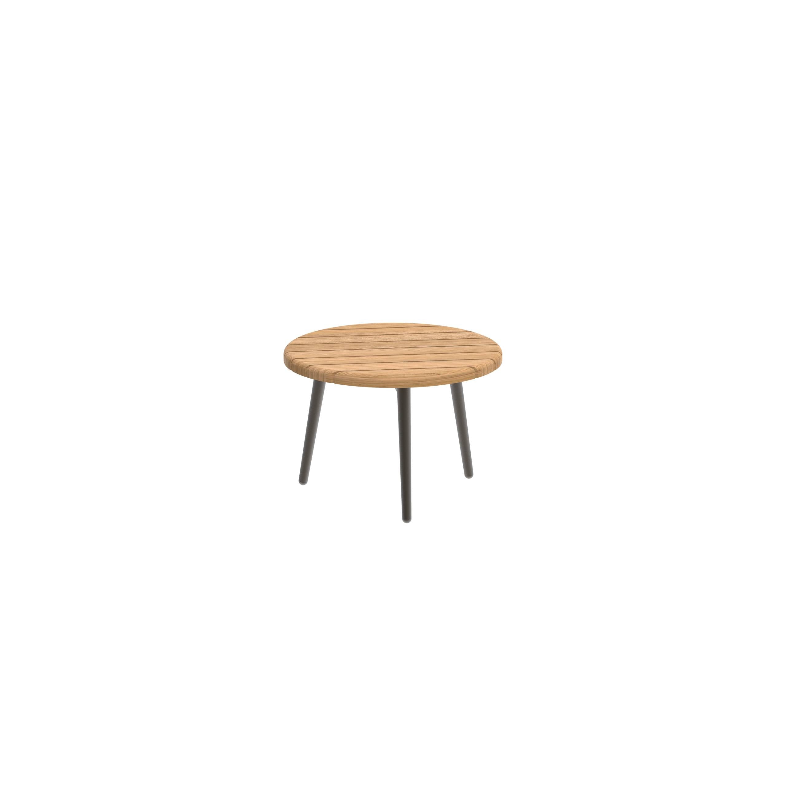 Styletto Side Table Ø40cm Bronze Teak Top