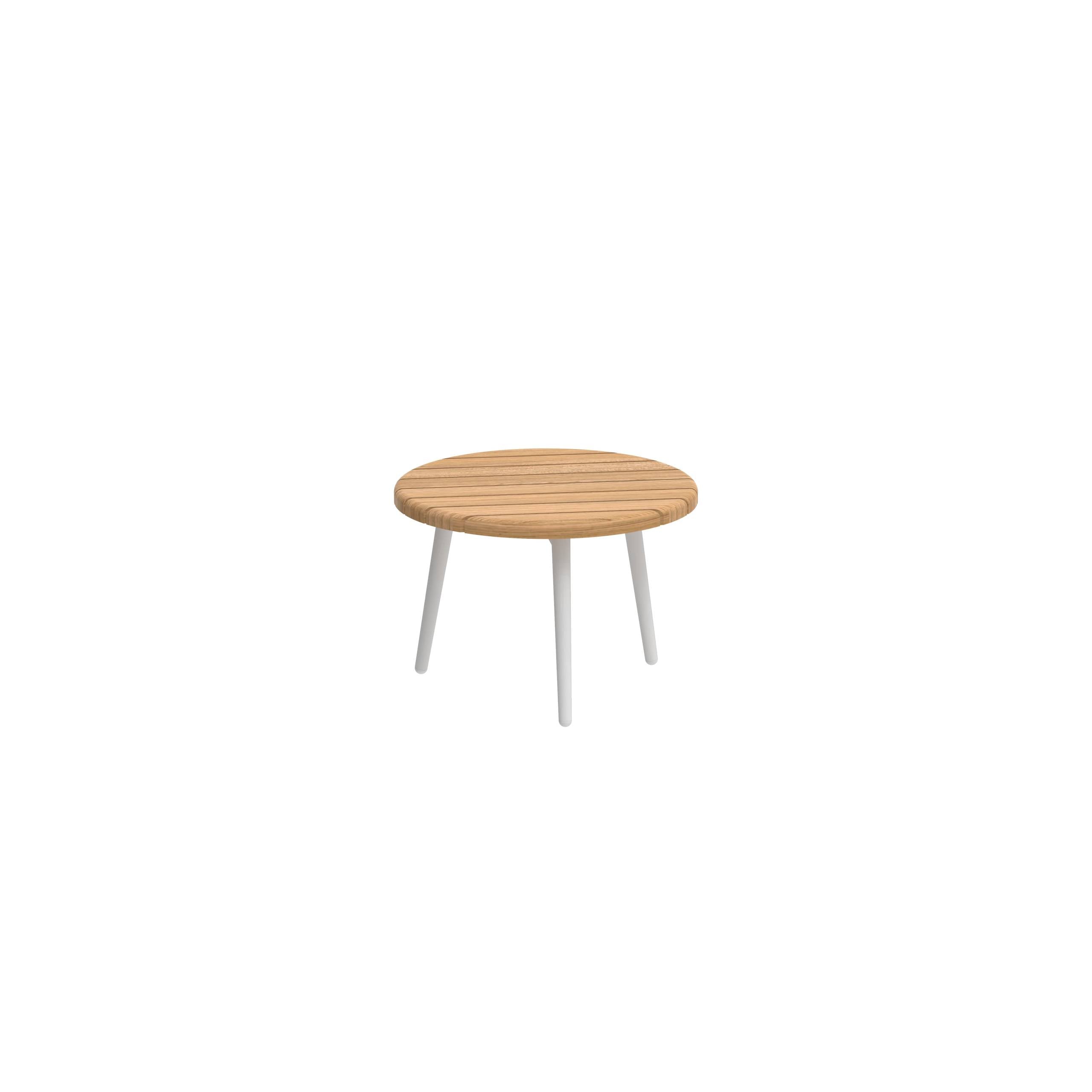 Styletto Side Table Ø40cm White Teak Top