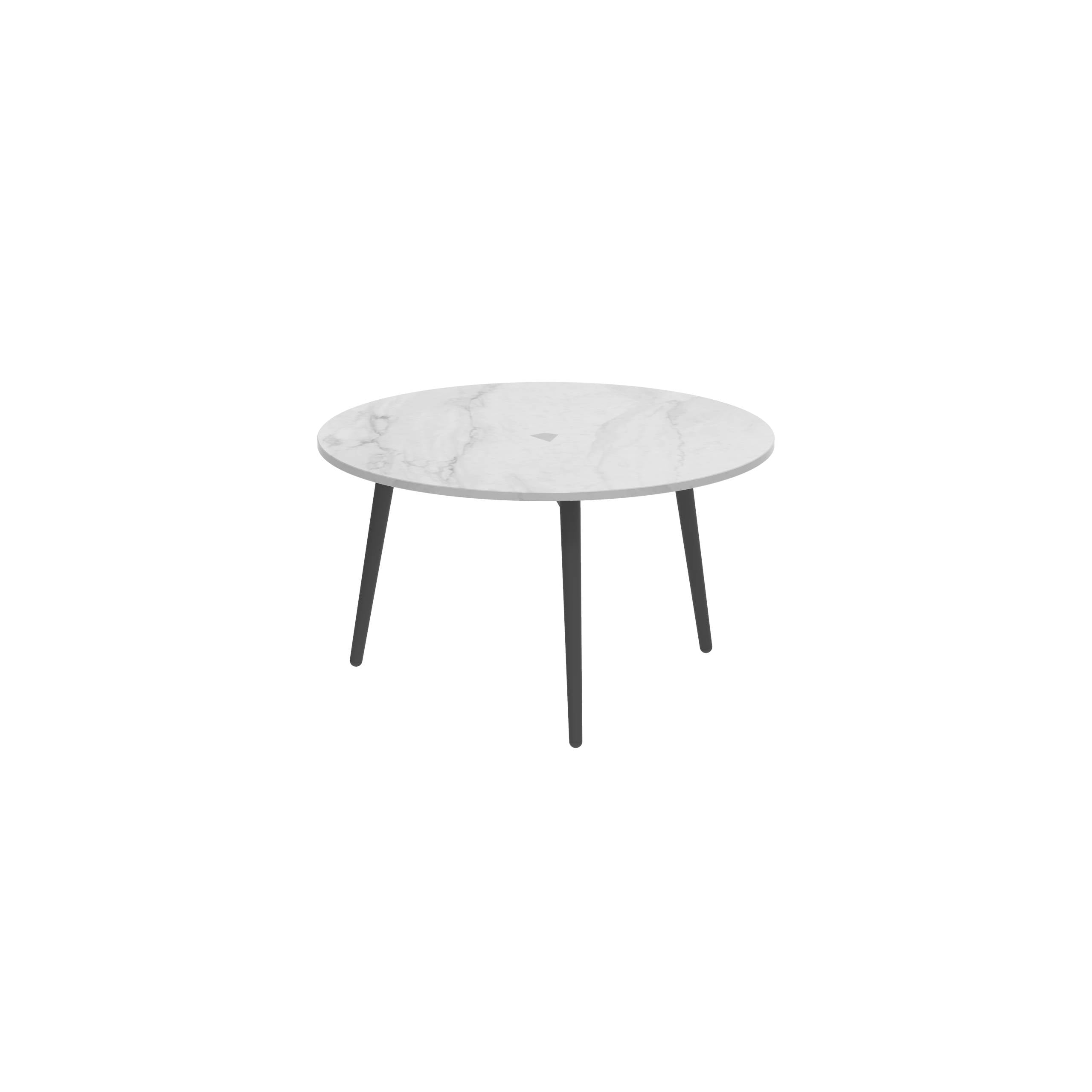 Styletto Side Table Ø60cm Anthracite Ceramic Top Bianco Statuario