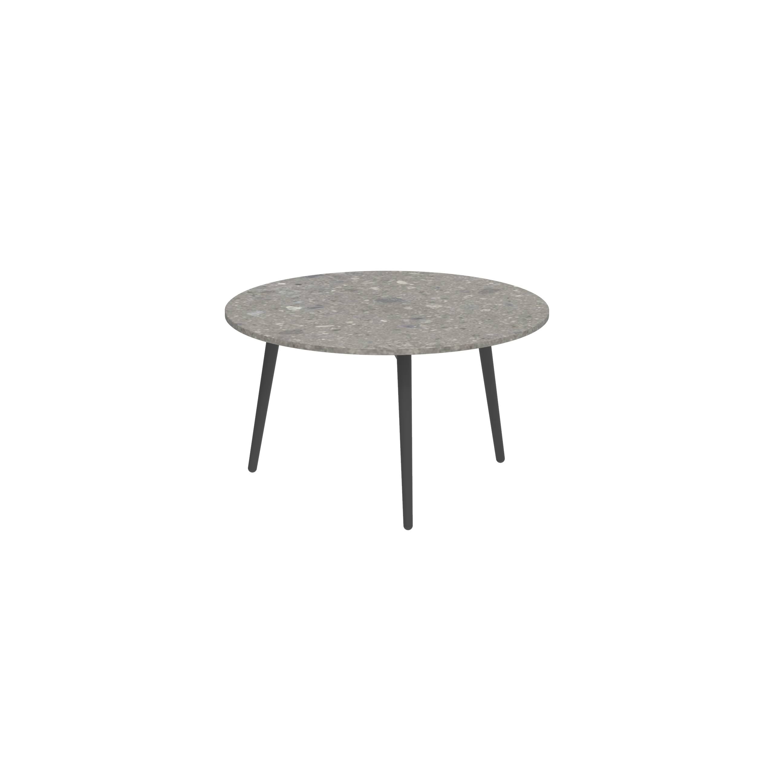 Styletto Side Table Ø60cm Anthracite Ceramic Top Ceppo Dolomitica