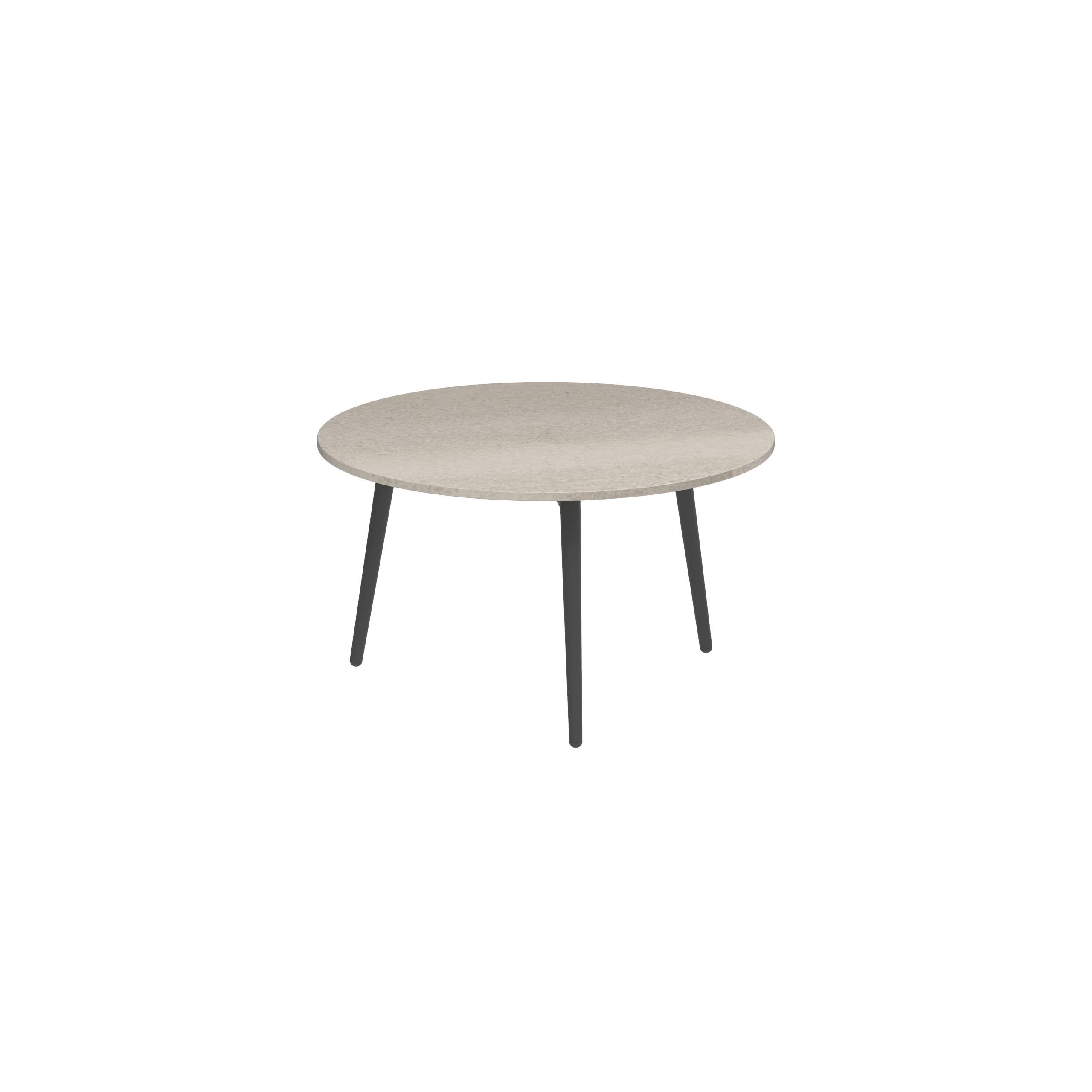 Styletto Side Table Ø60cm Anthracite Ceramic Top Taupe Grey