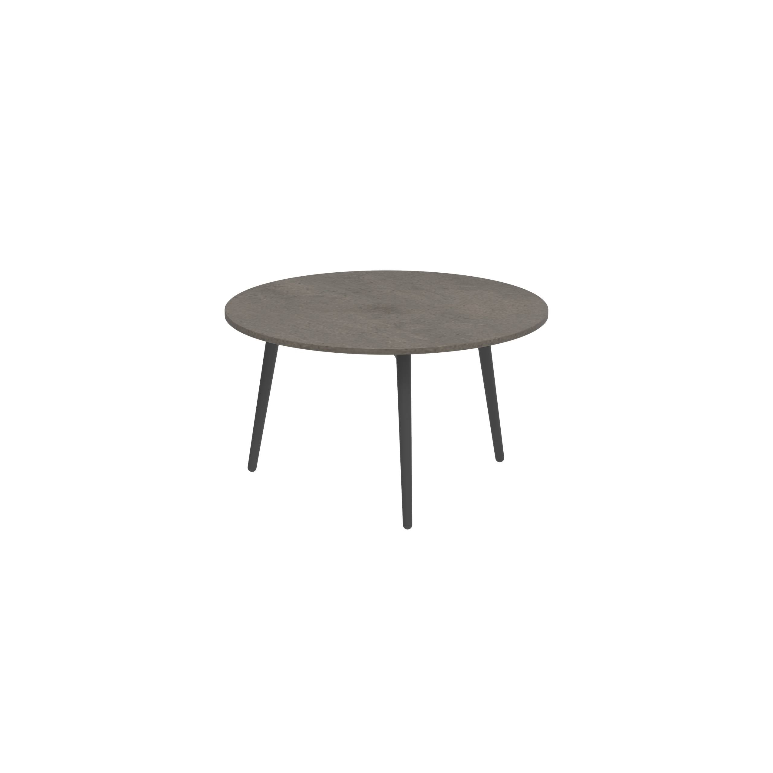 Styletto Side Table Ø60cm Anthracite Ceramic Top Terra Marrone