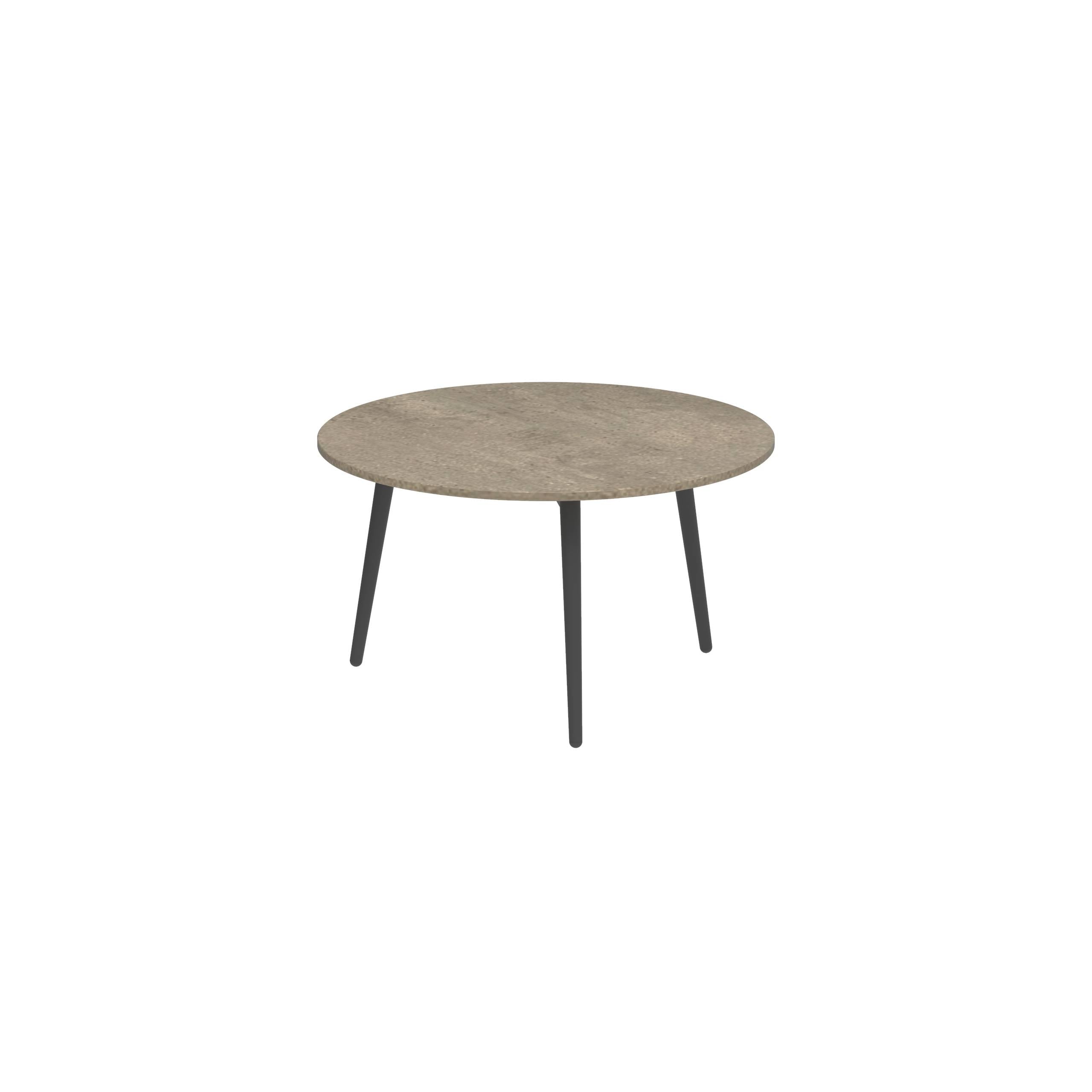 Styletto Side Table Ø60cm Anthracite Ceramic Top Terra Sabbia