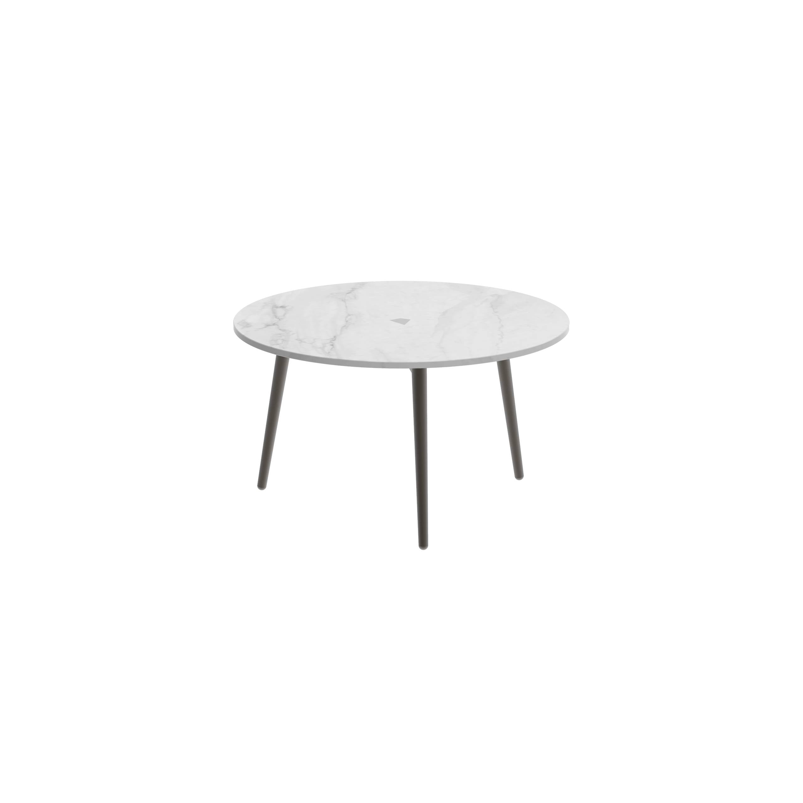 Styletto Side Table Ø60cm Brons Ceramic Top Bianco Statuario